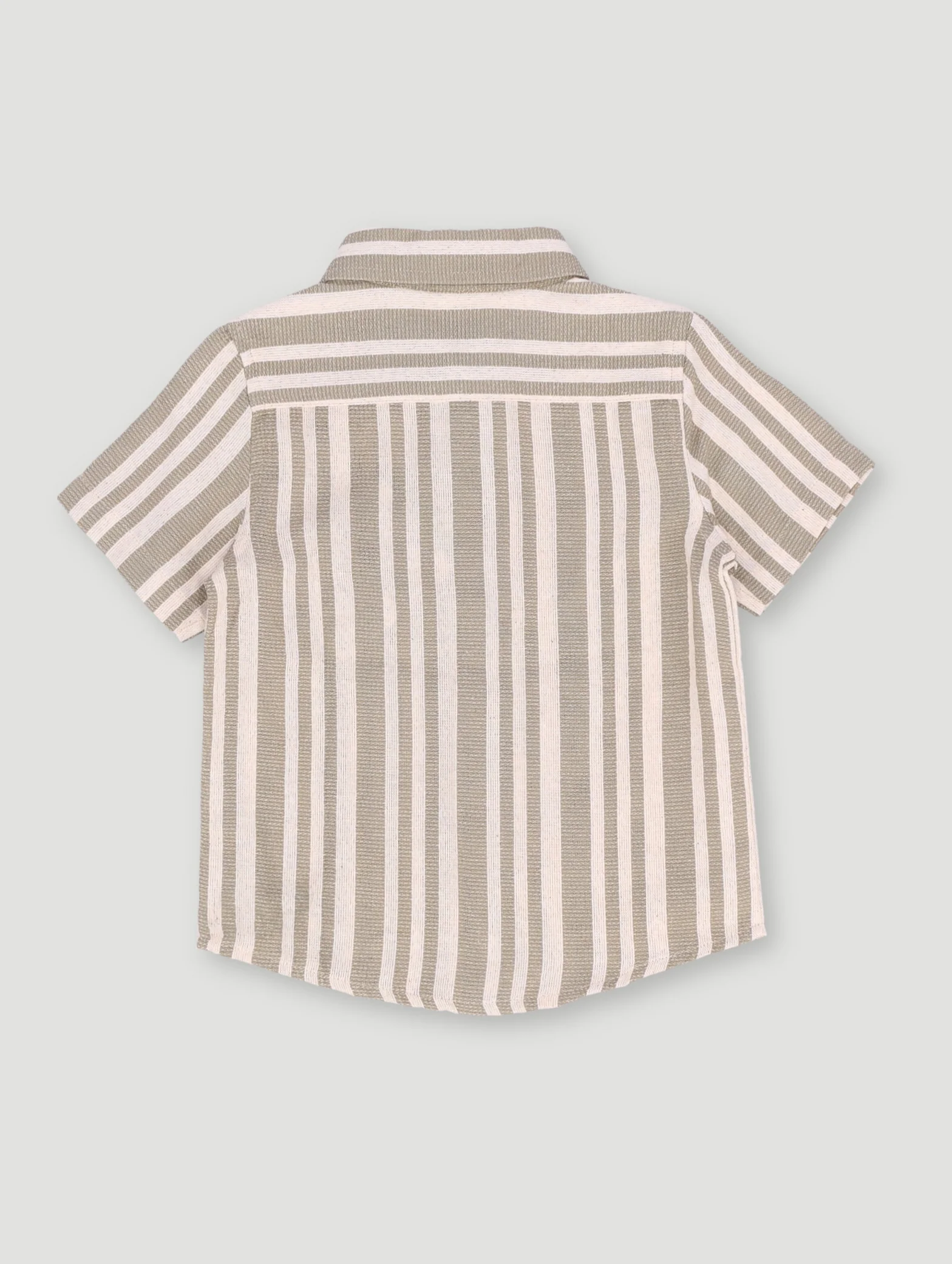 Pre- Boys Short Sleeve Textured Stripe Knit Shirt - Green - Image 2
