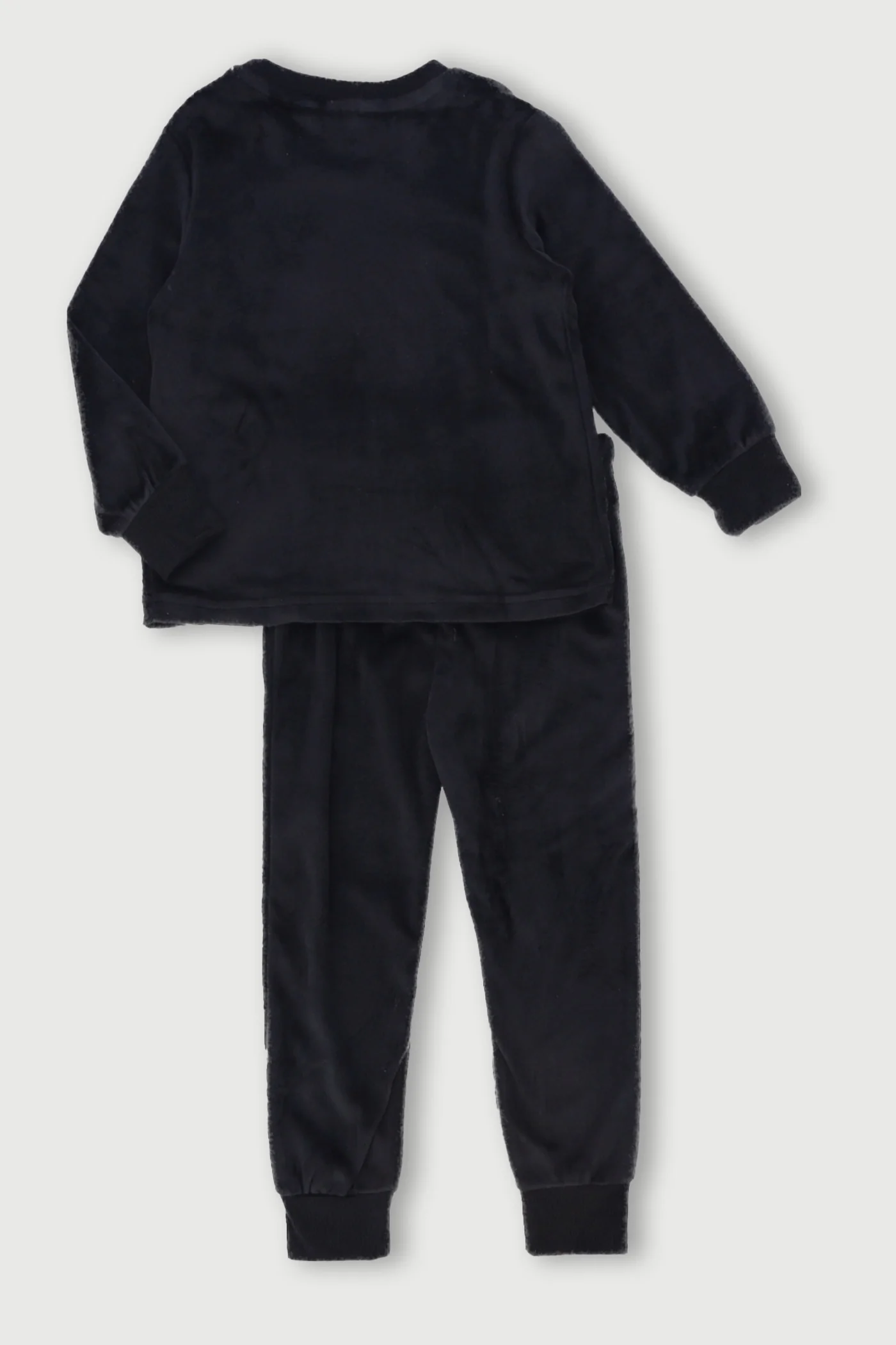 Pre-Boys Smiley Long Velour Sleep Set - Black - Image 2