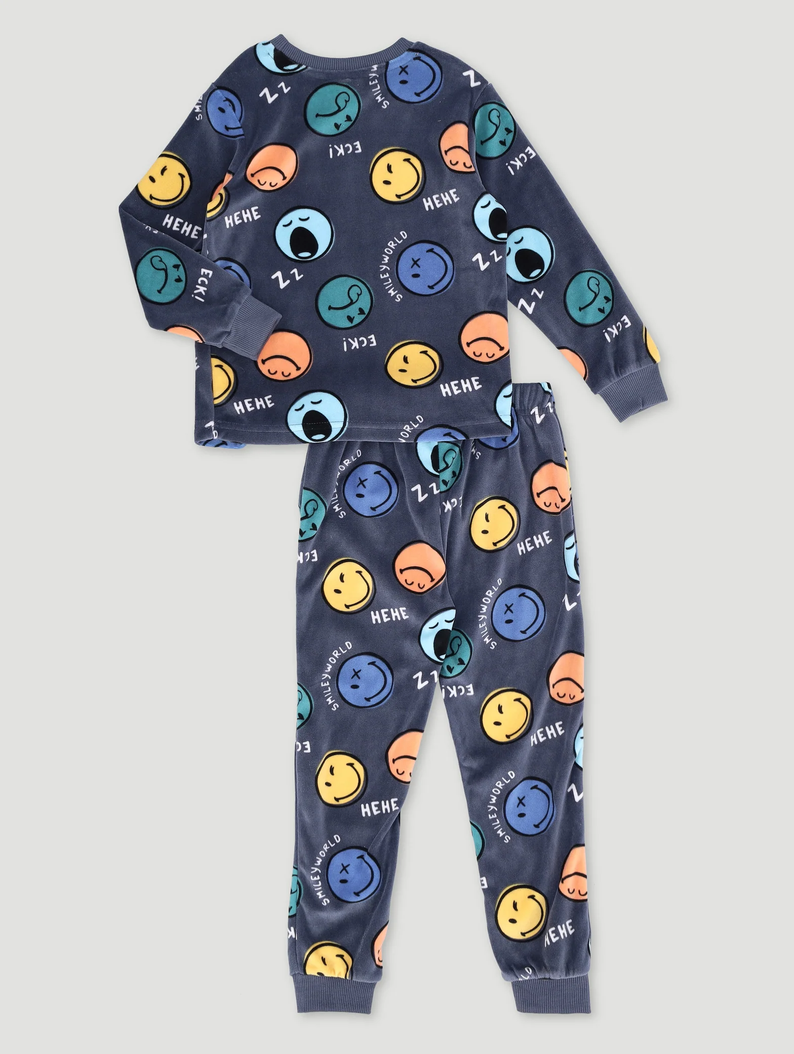 Pre-Boys Smiley Print Sleep Set - Dark Blue - Image 2