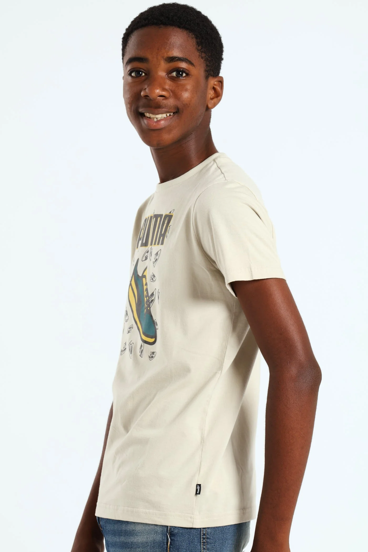 Boys Sneaker Tee - Stone - Image 3