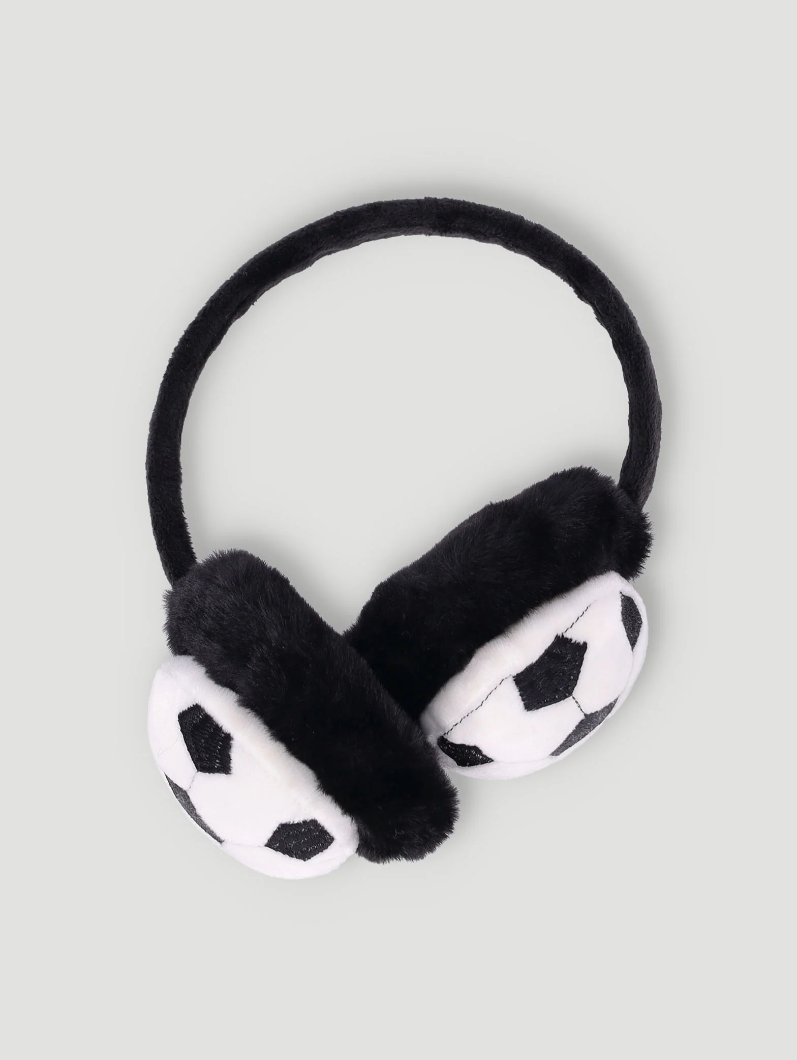 Pre-Boys Soccer Earmuffs - Black/White - Image 2