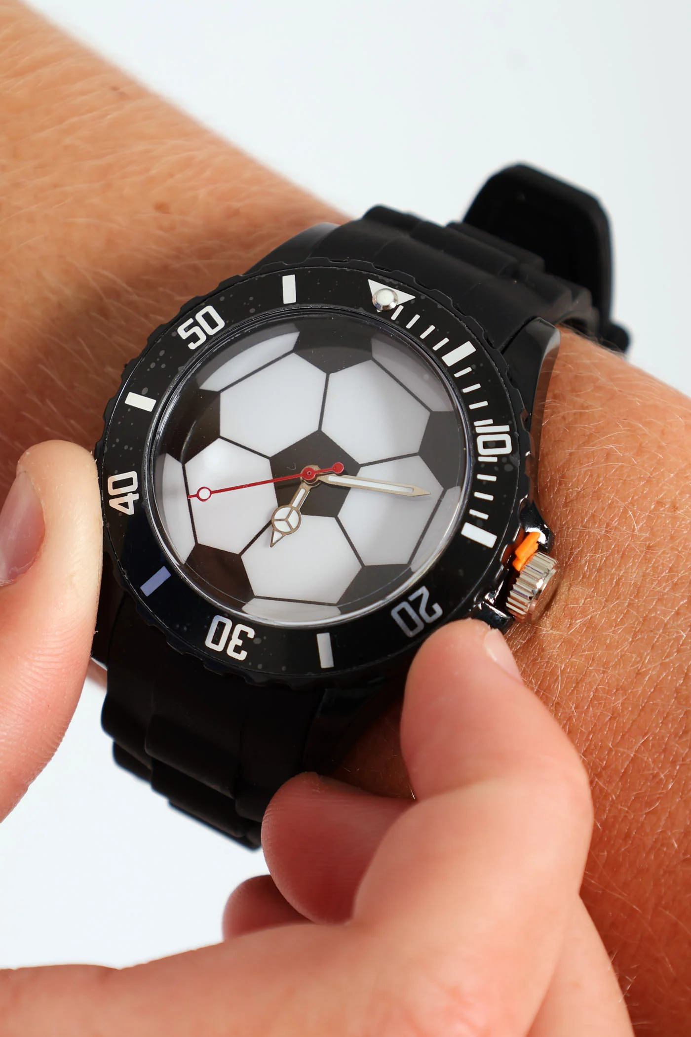 Pre-Boys Soccer Silicone Analogue Watch - Black - Image 3