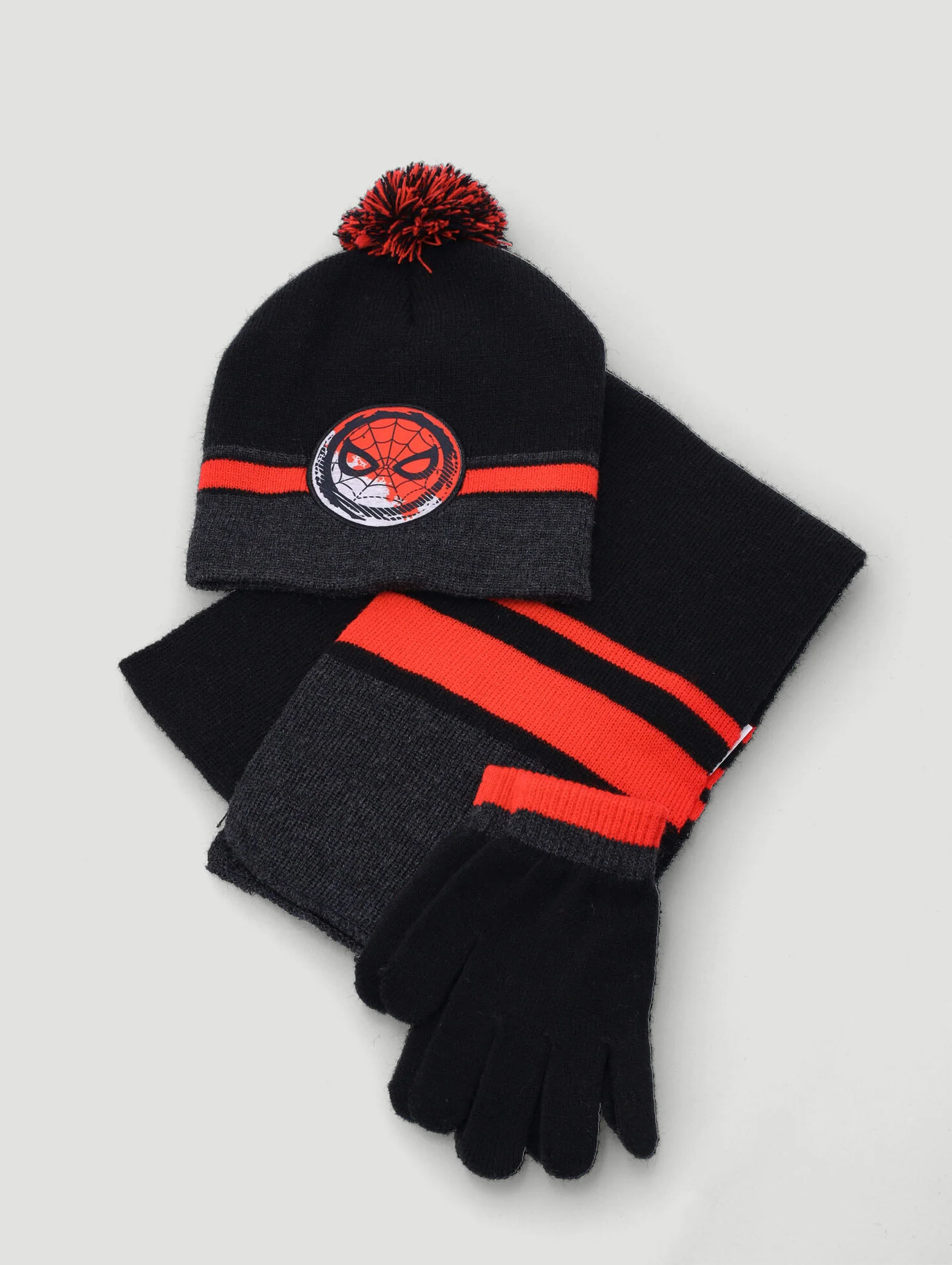 Pre-Boys Spiderman 3 Pack Beanie Glove Scarf Set - Red - Image 3