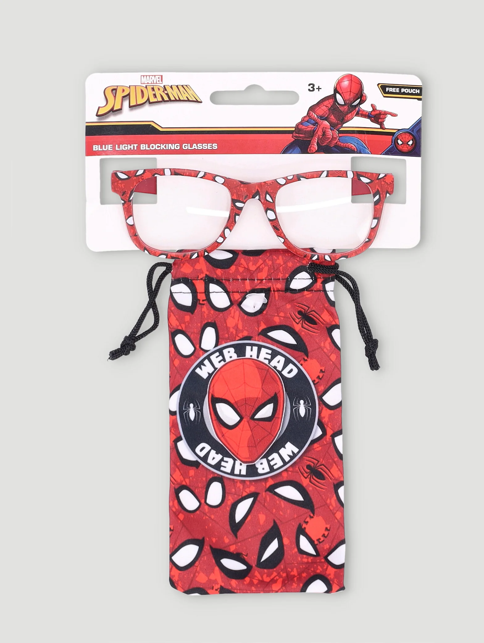 Pre-Boys Spiderman Blue Light Glasses And Pouch - Red - Image 3