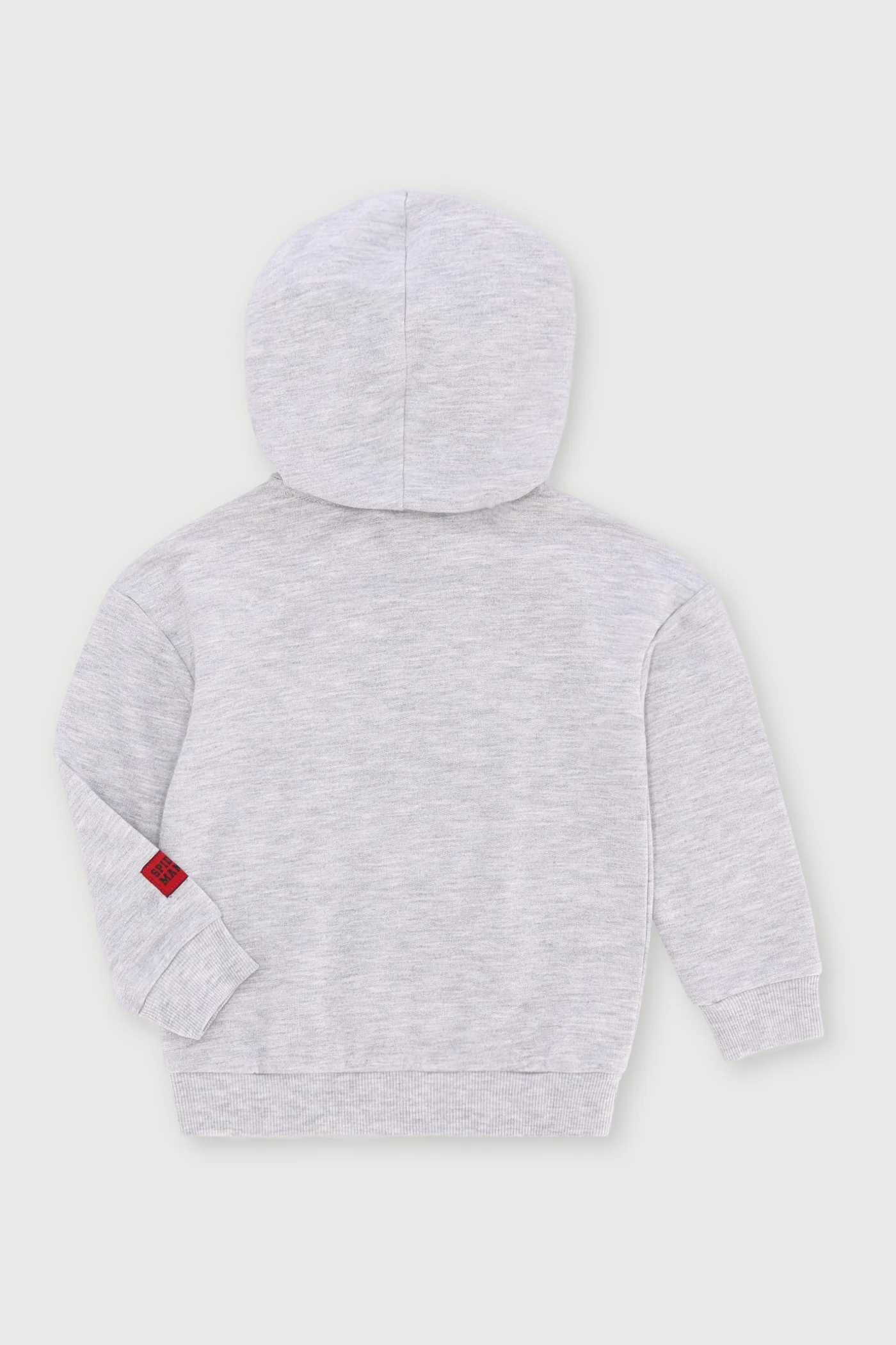 Pre-Boys Spiderman Gloss Hoody - Grey Melange - Image 2