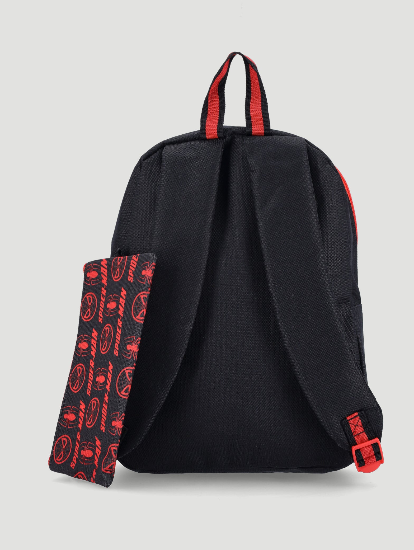 Pre-Boys Spiderman Webbed Backpack With Pencil Case - Red - Image 2