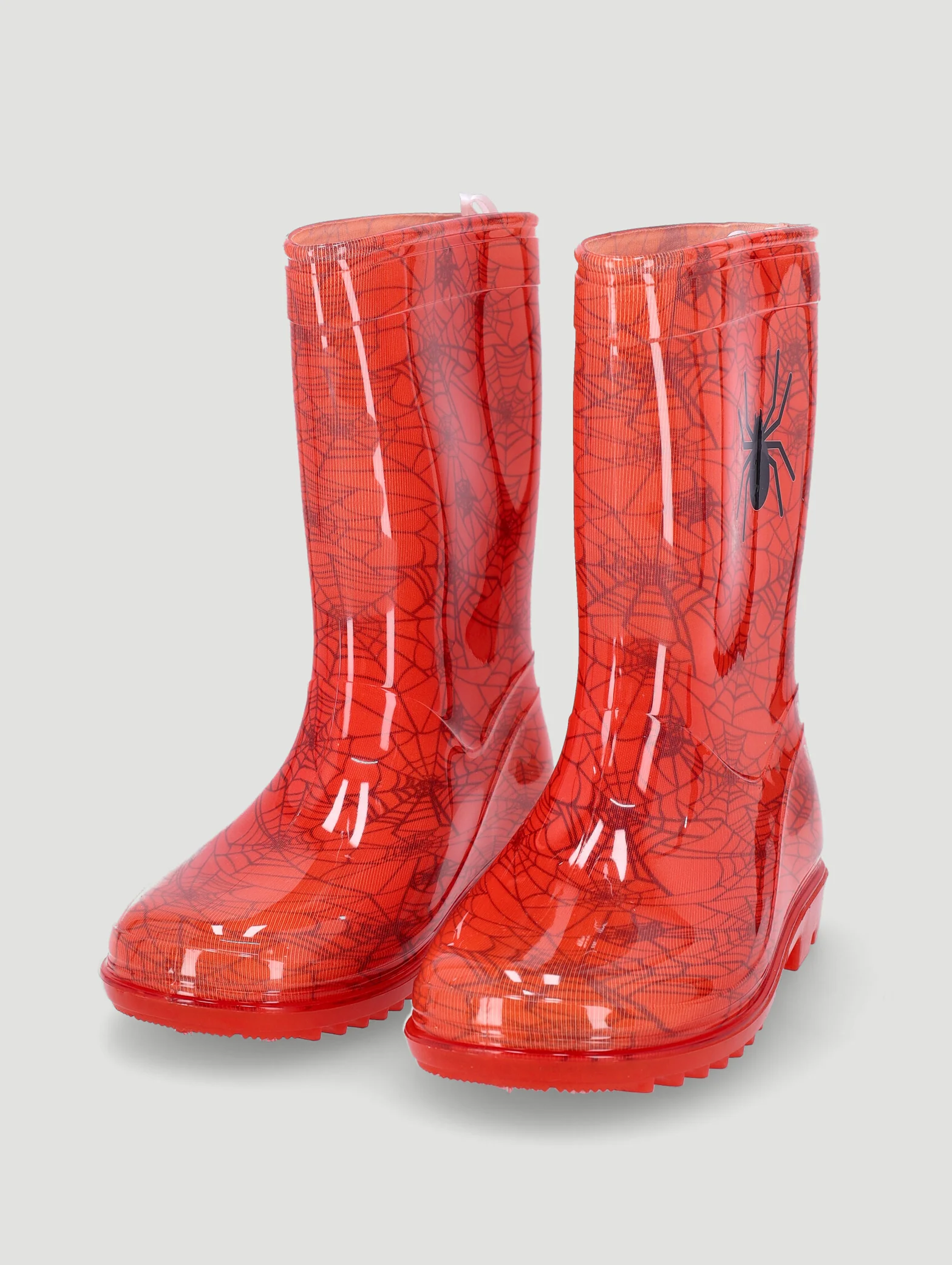 Pre-Boys Spiderweb Wellington Boot - Red - Image 2