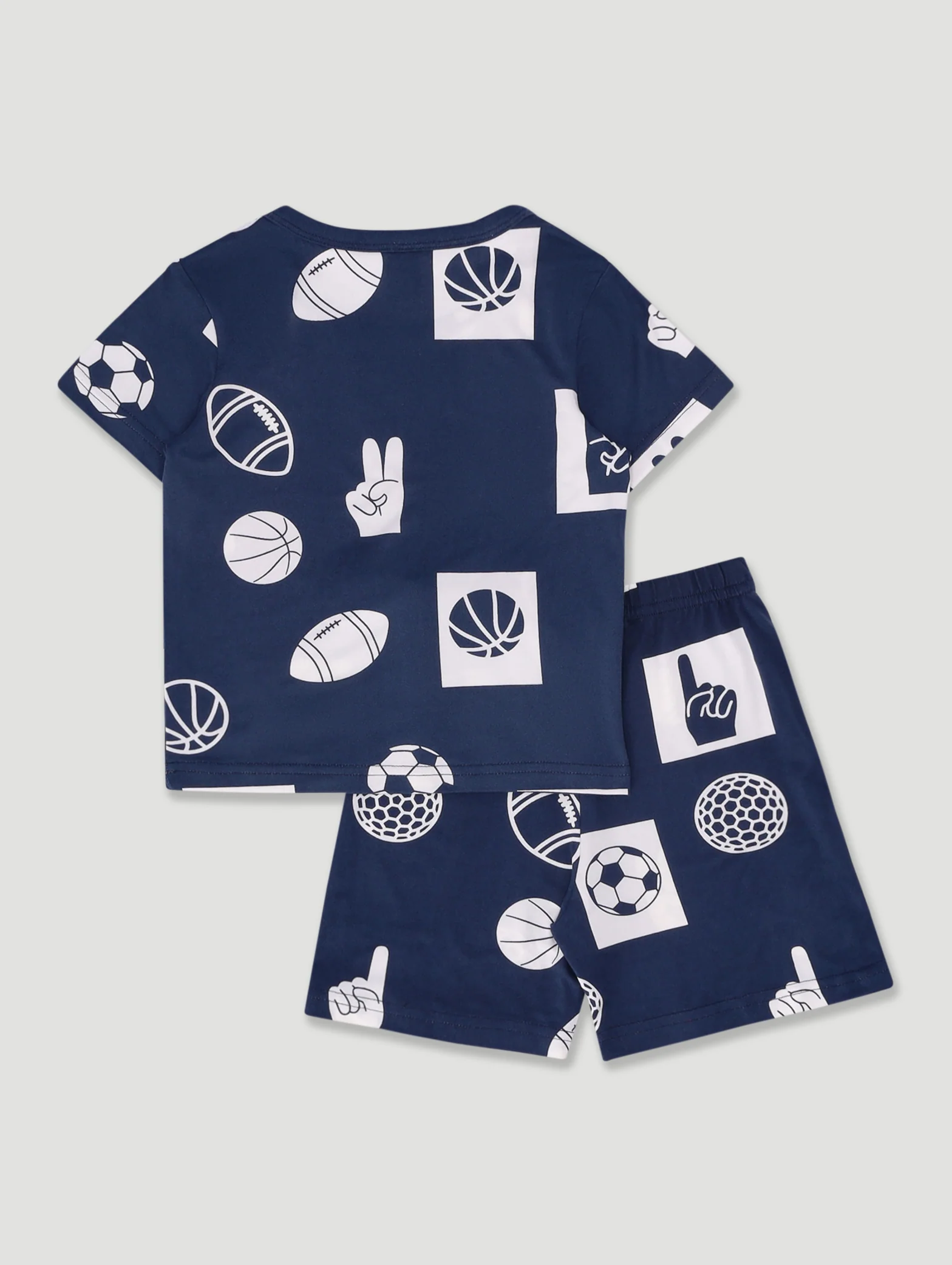 Pre-Boys Sport Print Sleep Set - Navy - Image 2