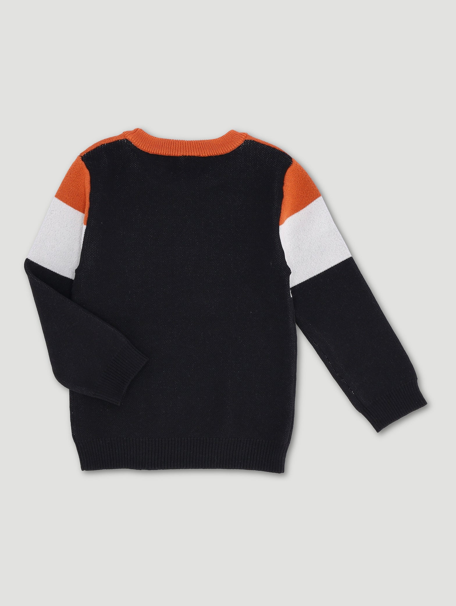 Pre-Boys Stripe Jacquard Knitwear - Black/Rust - Image 2