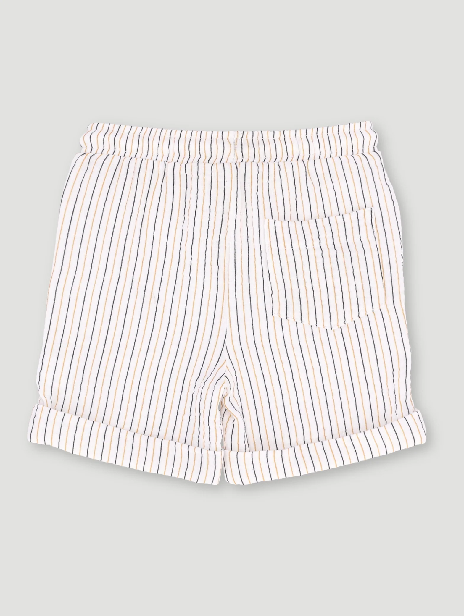 Pre-Boys Stripe Print Muslin Short - Cream - Image 2