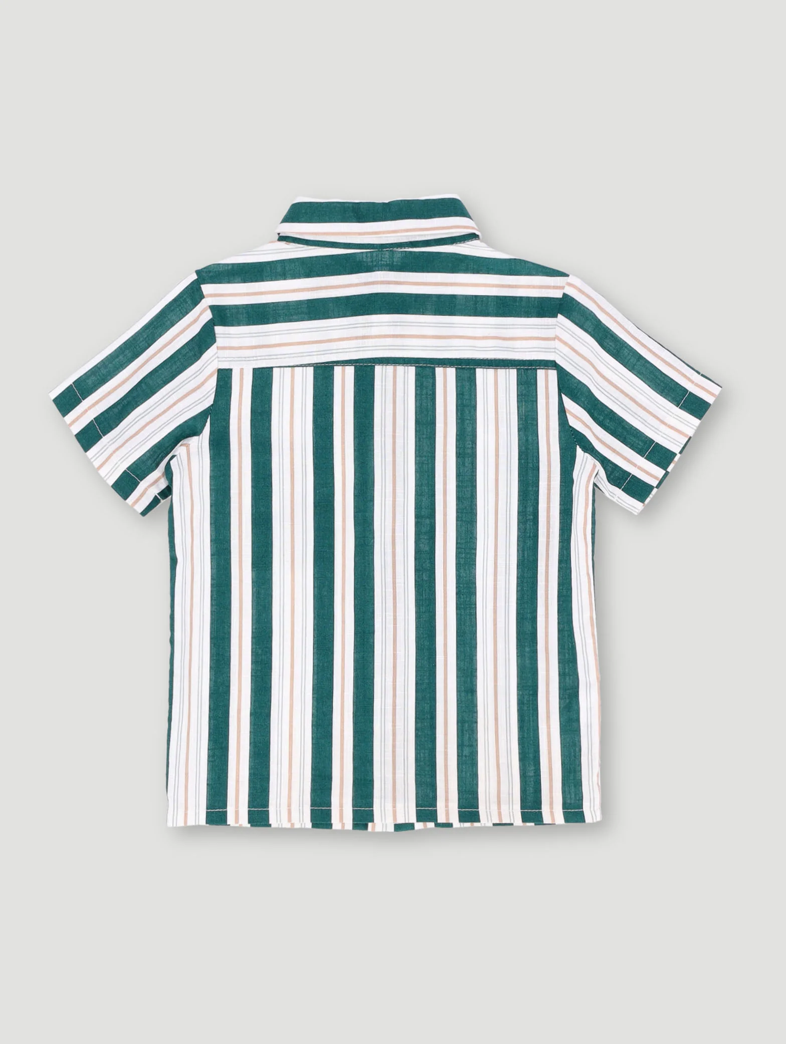 Pre-Boys Stripe Woven Shirt - Green - Image 3