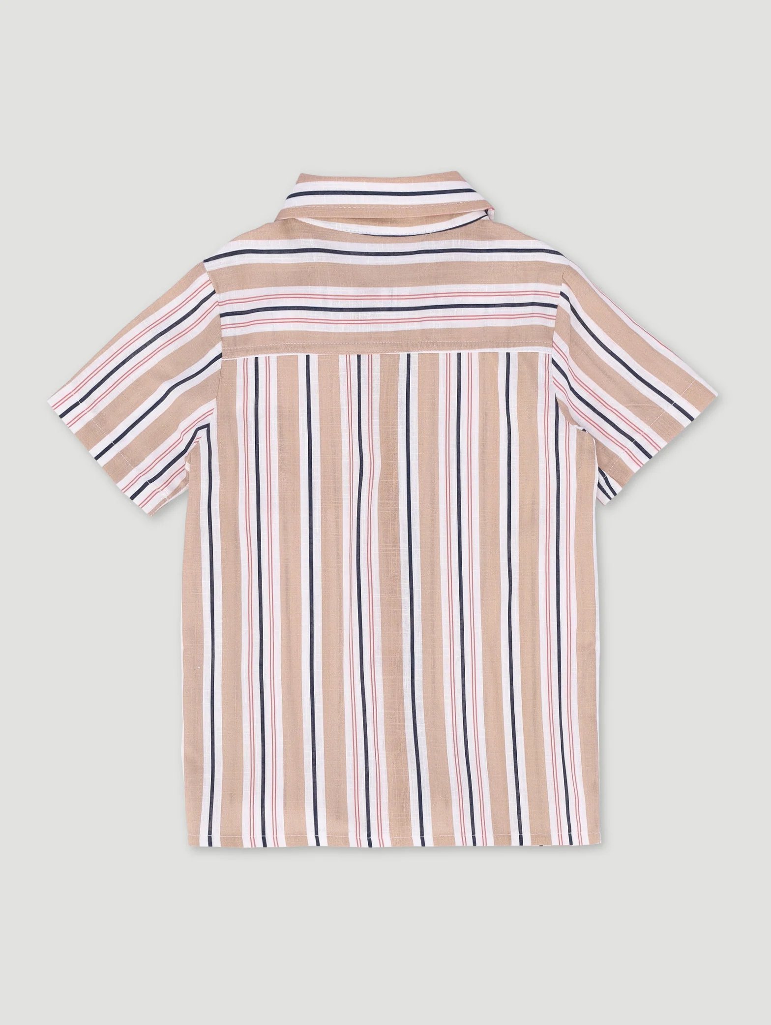 Pre-Boys Stripe Woven Shirt - Stone - Image 2