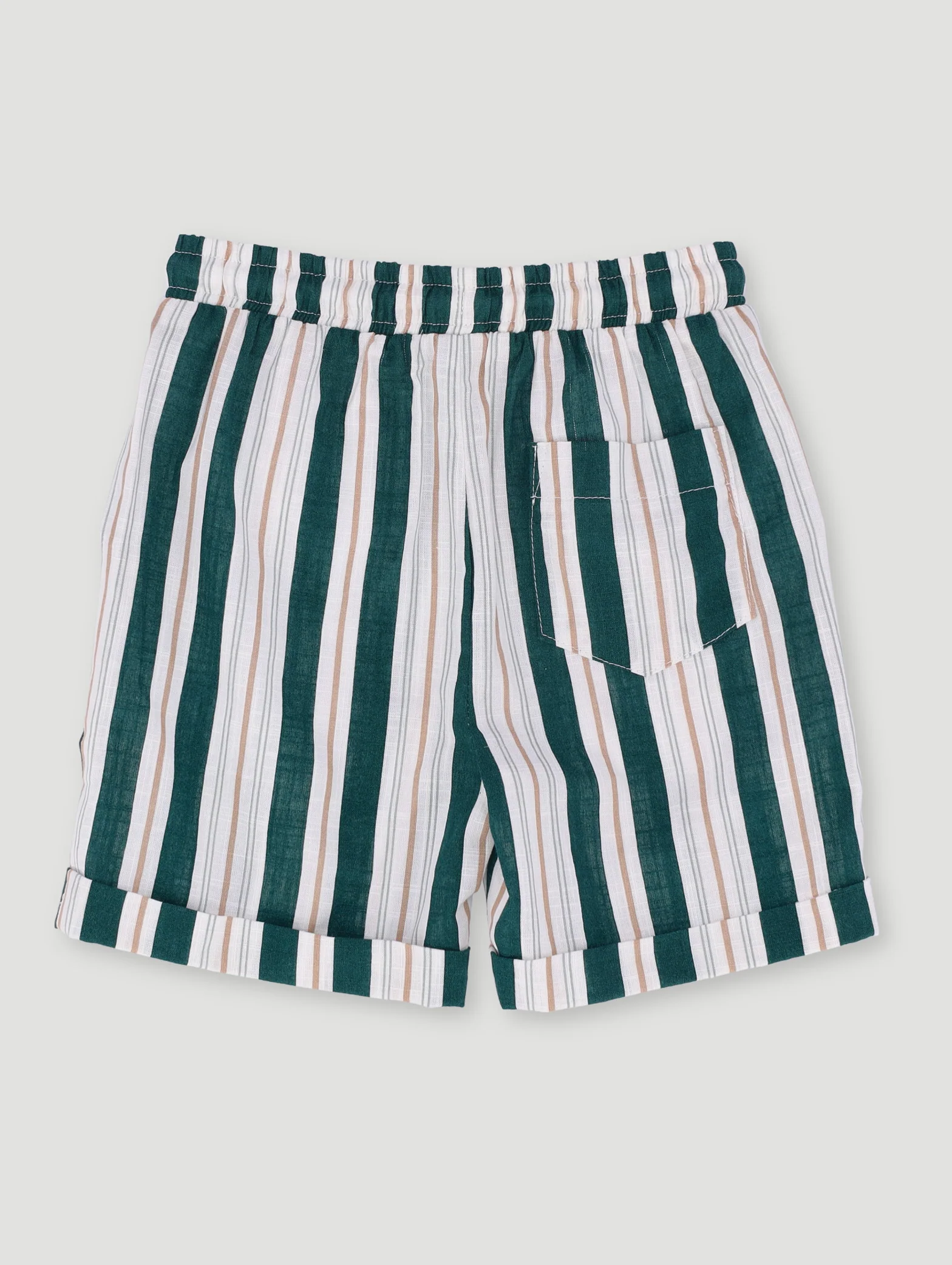 Pre-Boys Stripe Woven Short - Green - Image 3