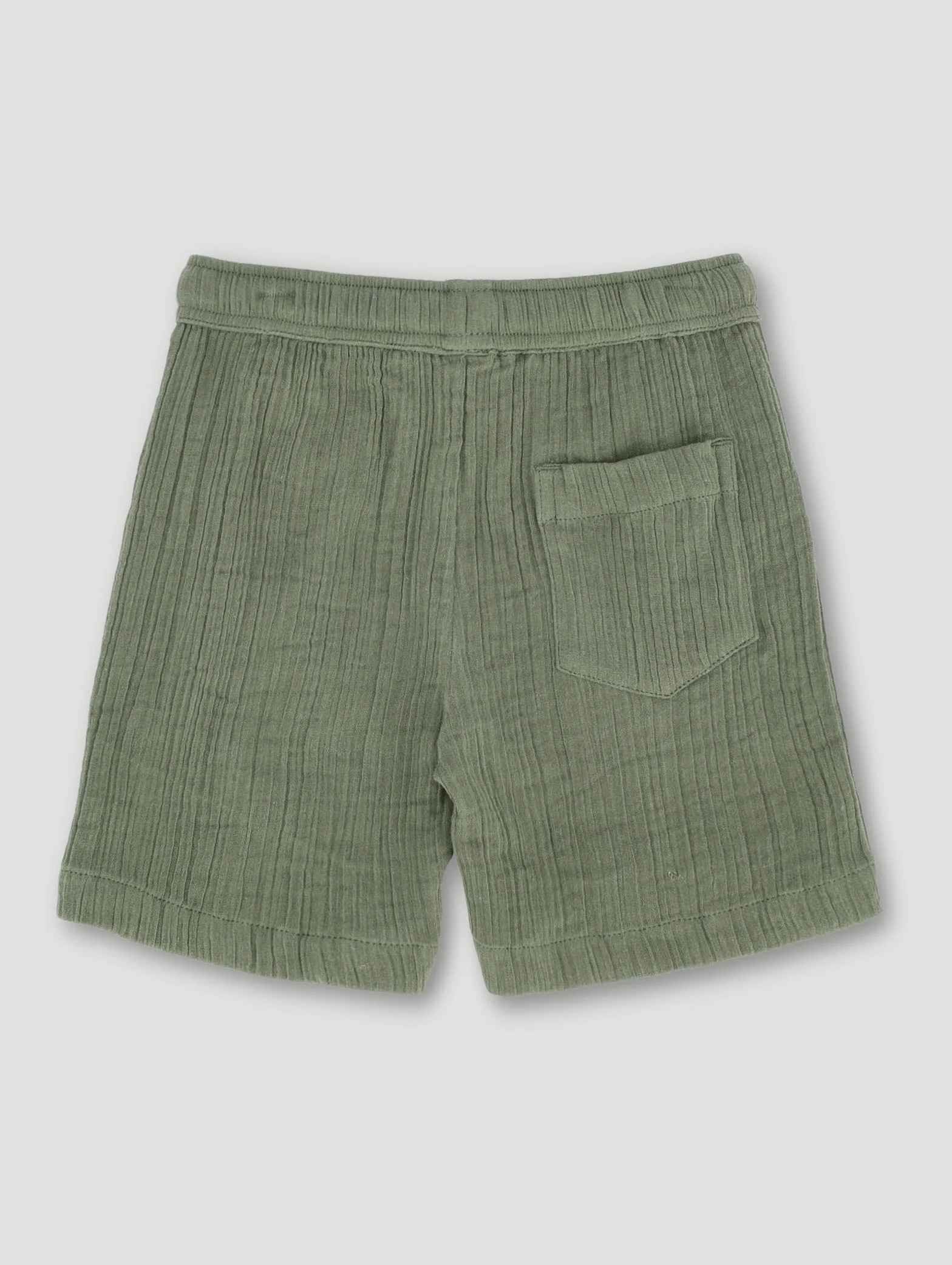 Pre-Boys Textured Muslin Shorts - Olive - Image 2