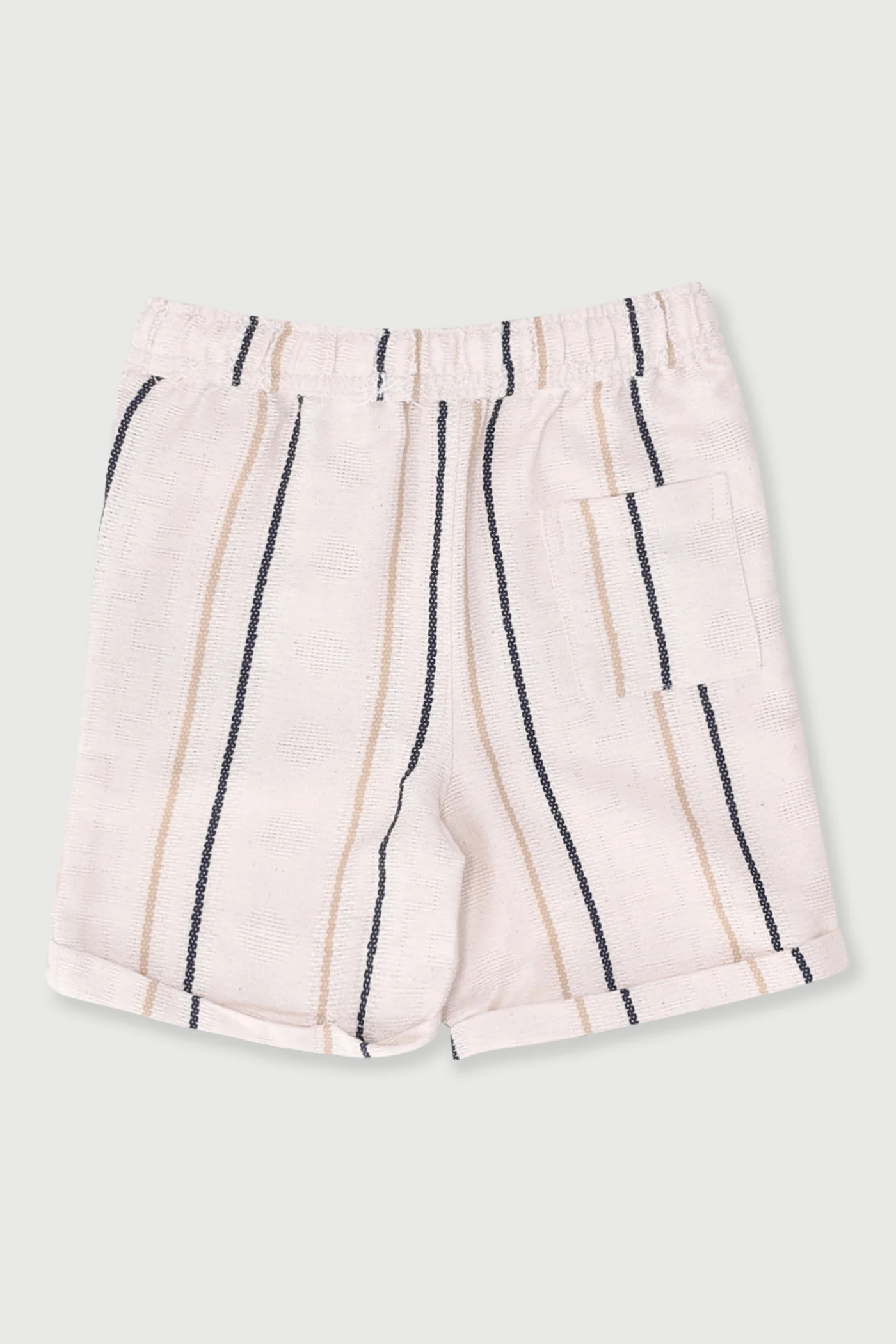 Pre-Boys Textured Stripe Woven Short - Stone/Navy - Image 2