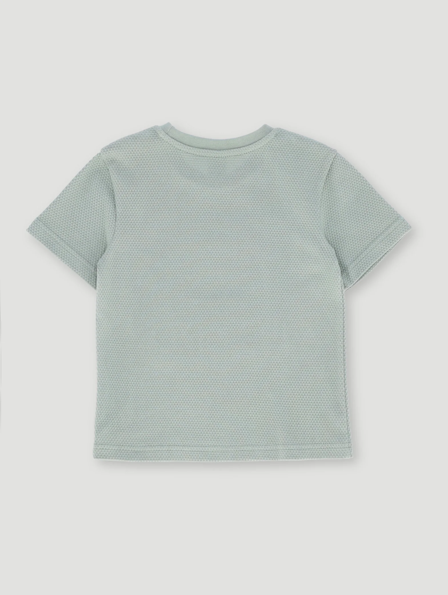 Pre- Boys Textured Waffle Embossed Tee - Green - Image 4