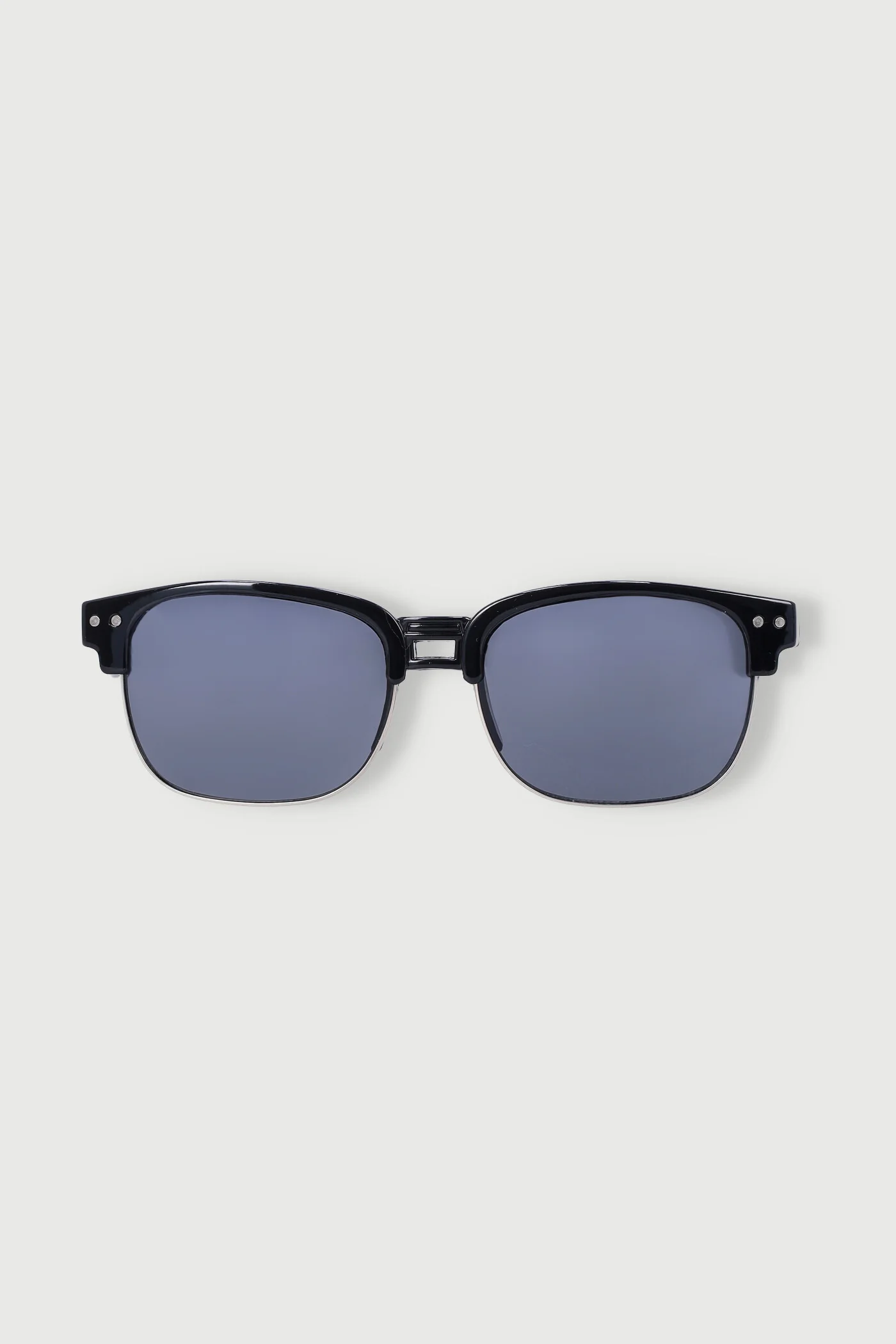Pre-Boys Thin Rim Smoke Lens Clubmaster Sunnies - Black - Image 2