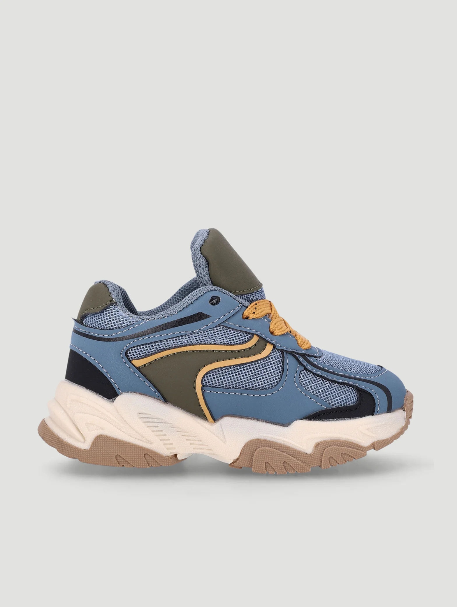 Pre-Boys Trainer - Blue/Tan - Image 3