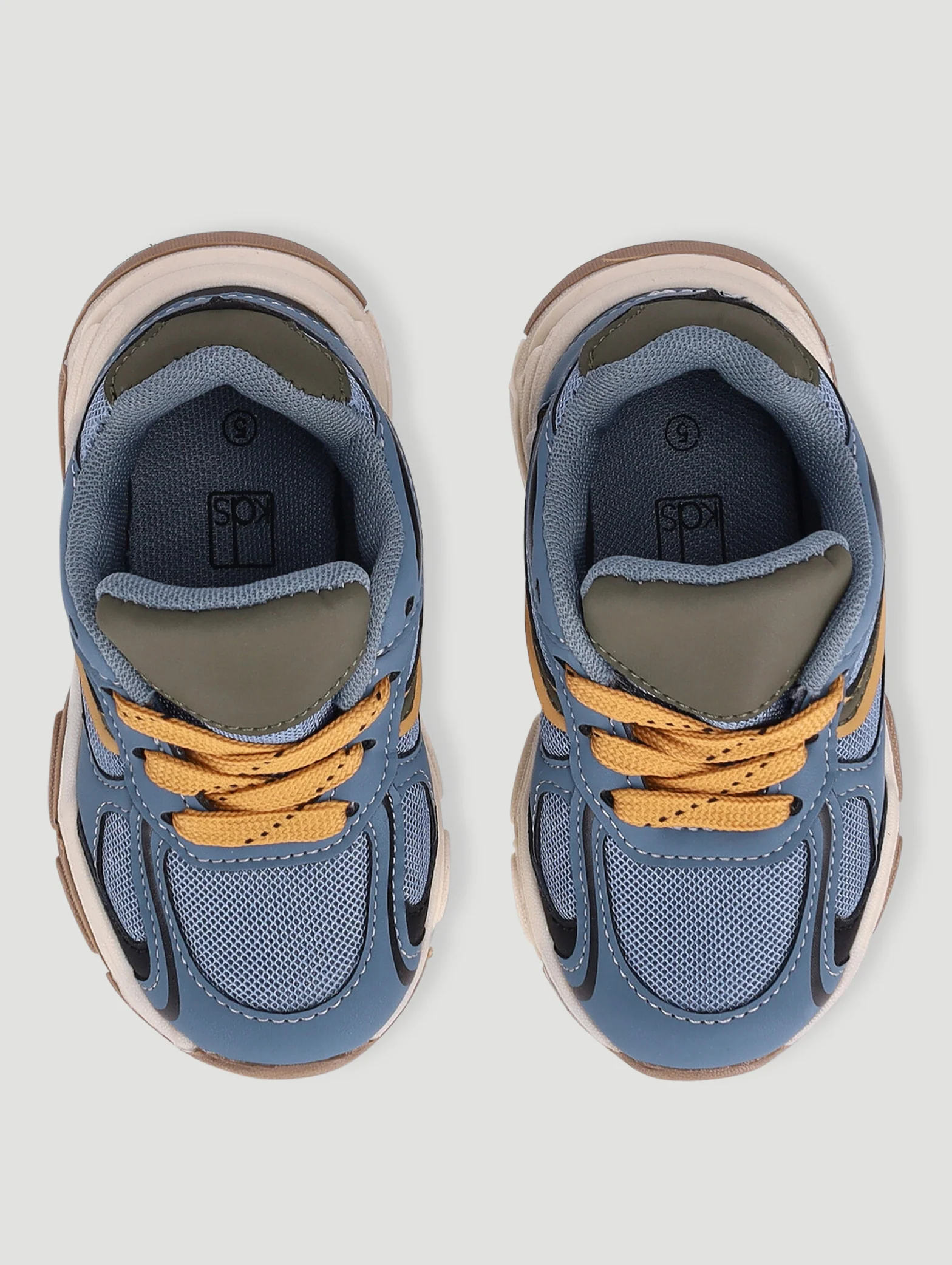 Pre-Boys Trainer - Blue/Tan - Image 5
