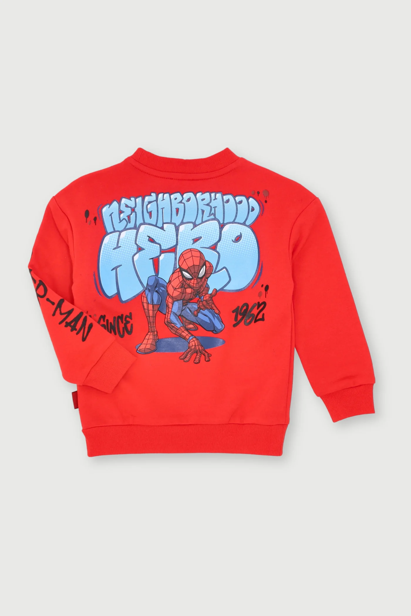 Pre- Boys V Day Spiderman Crew Top - Red - Image 2