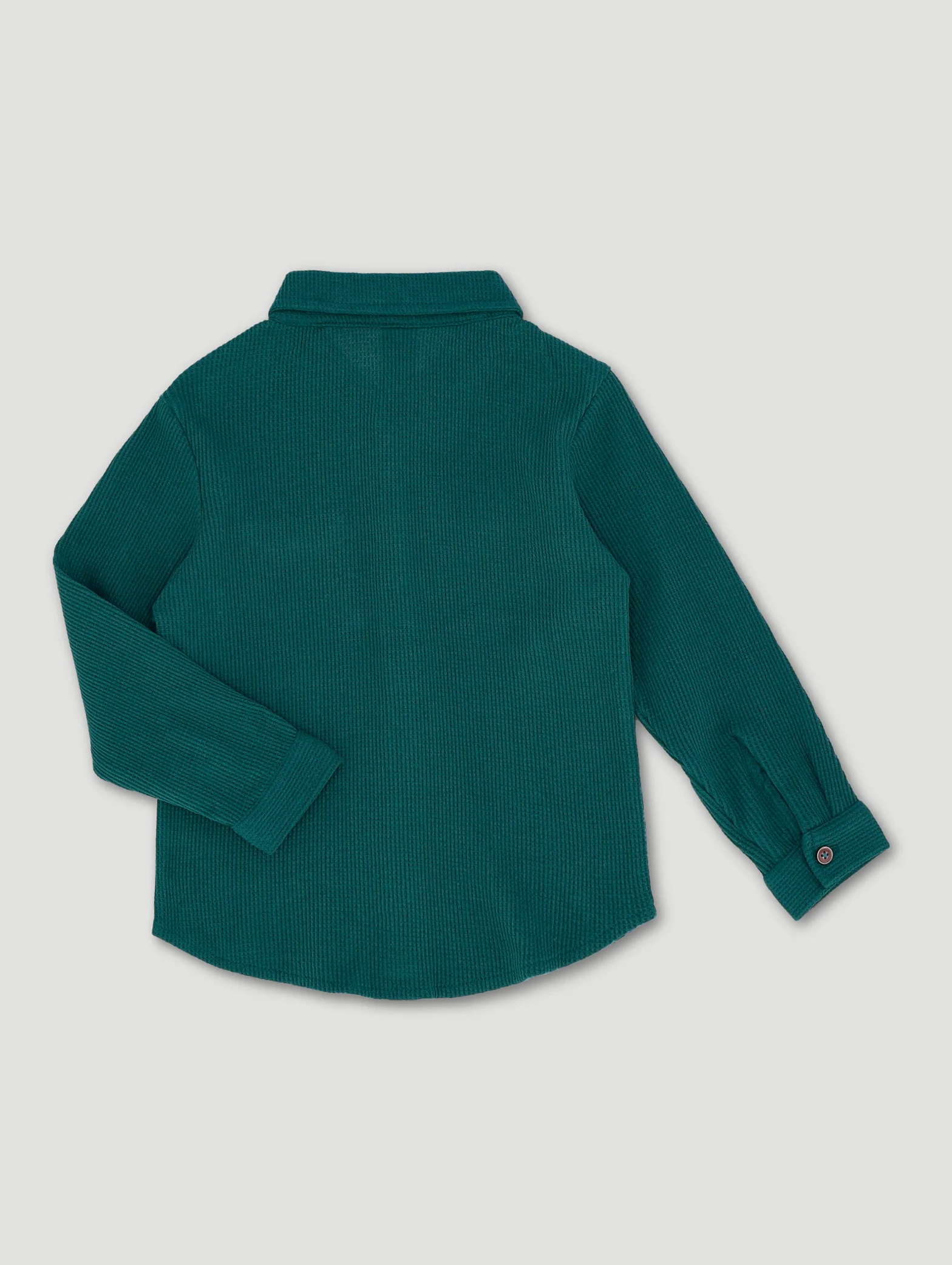 Pre-Boys Waffle Button Up Pocket Tee - Teal - Image 2