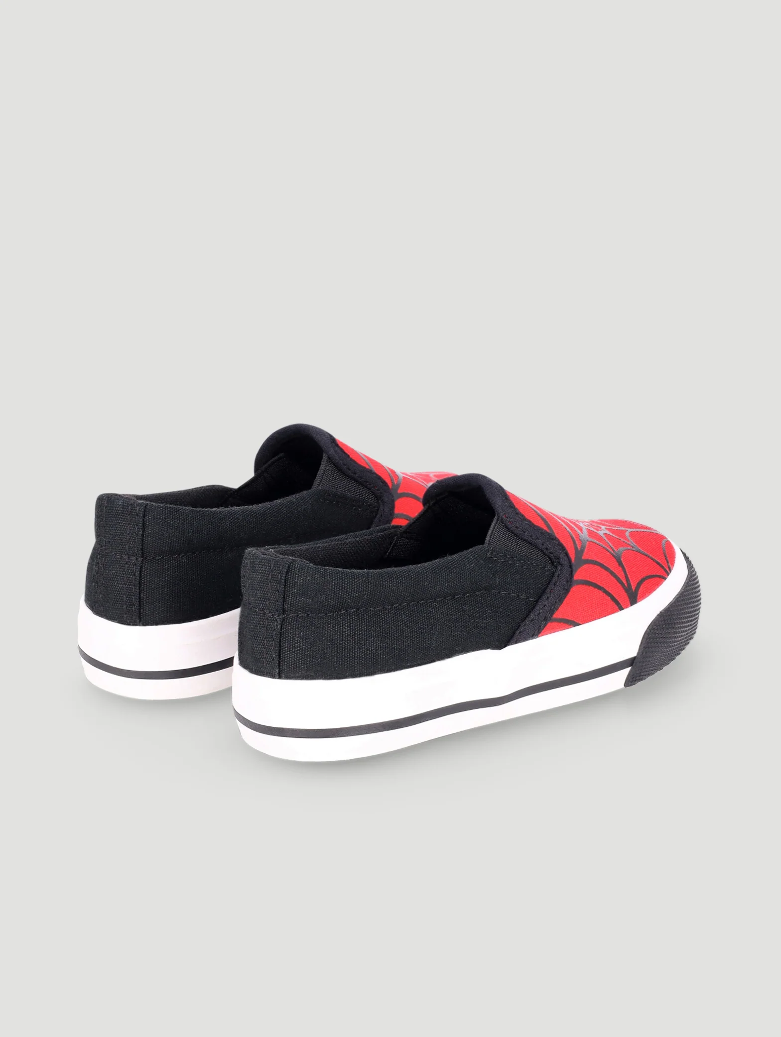 Pre-Boys Web Print Slip On Sneaker - Black/Red - Image 3