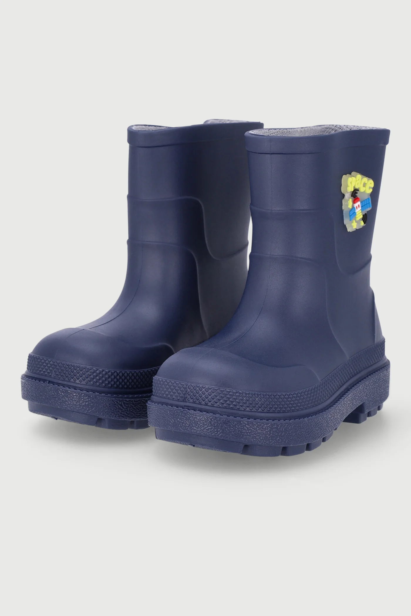 Pre-Boys Wellington Boots With Trim - Navy - Image 3
