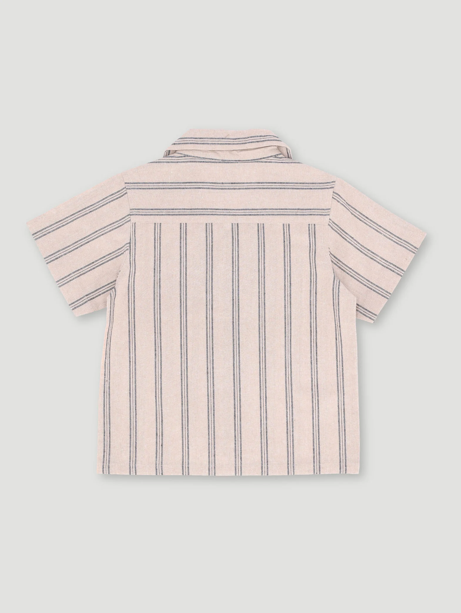 Pre-Boys Woven Glade Neck Stripe Shirt  - Stone - Image 2