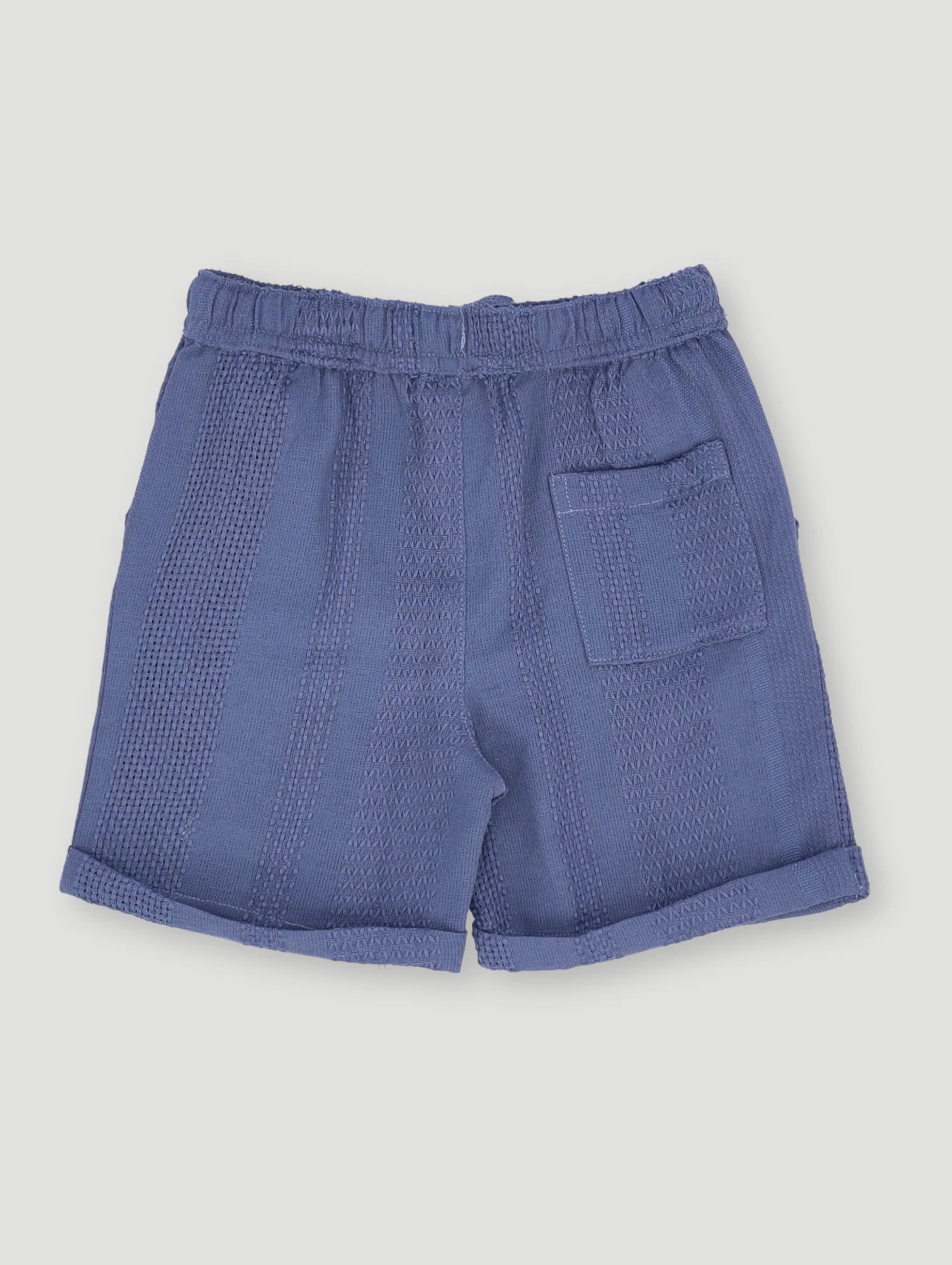 Pre- Boys Woven Textured Dobby Short - Denim - Image 2