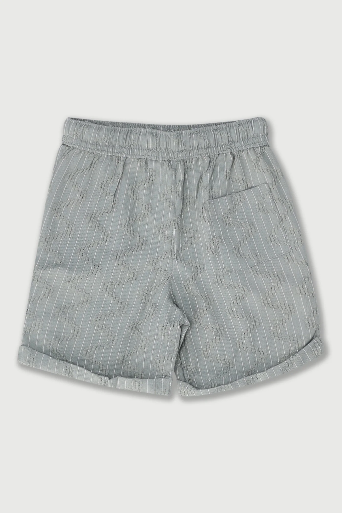 Pre-Boys Zig Zag Stripe Woven Texture Short - Sage - Image 2