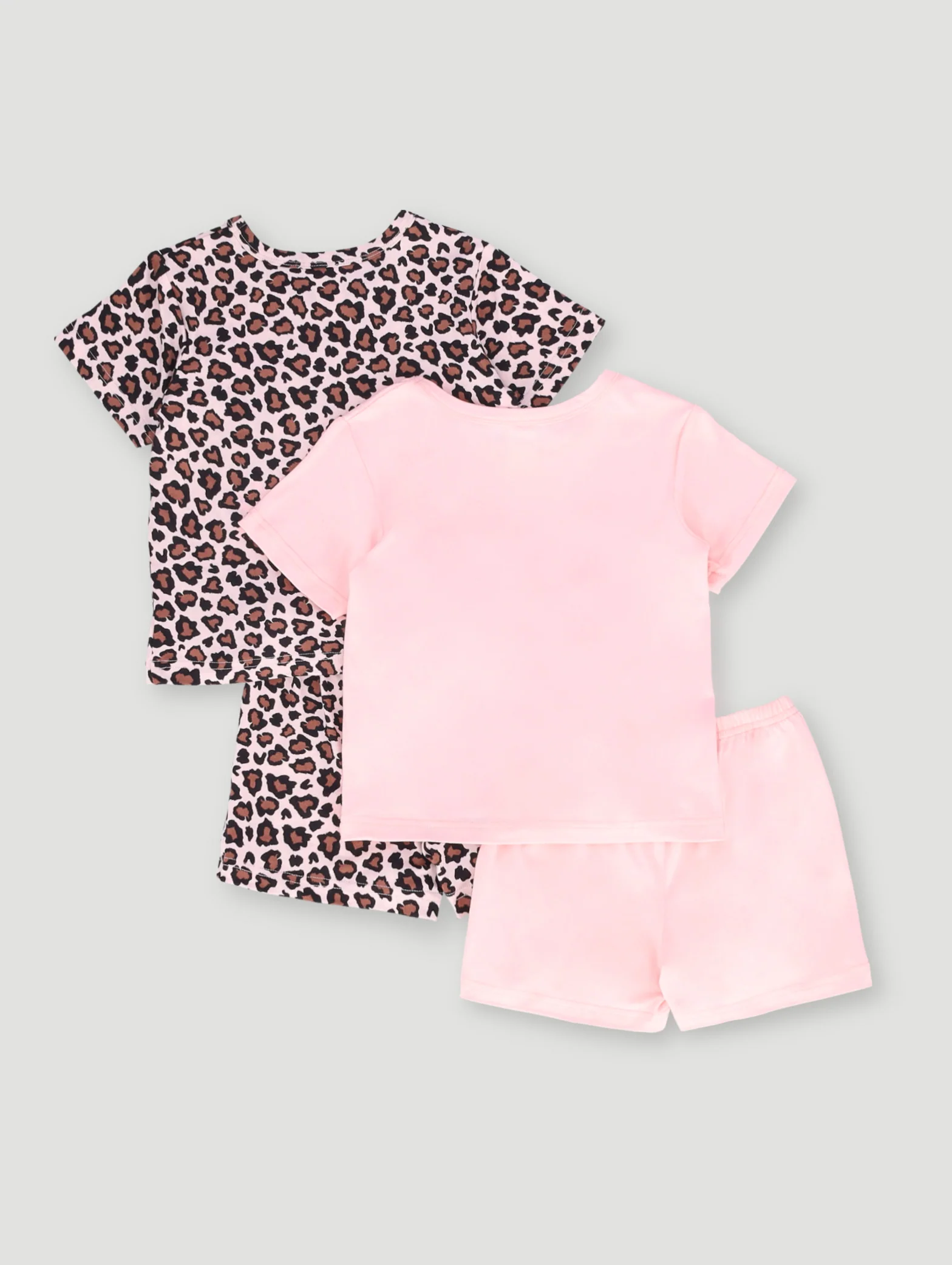 Pre-Girls 2 Pack Animal Print Bear Sleep Set - Peach - Image 2