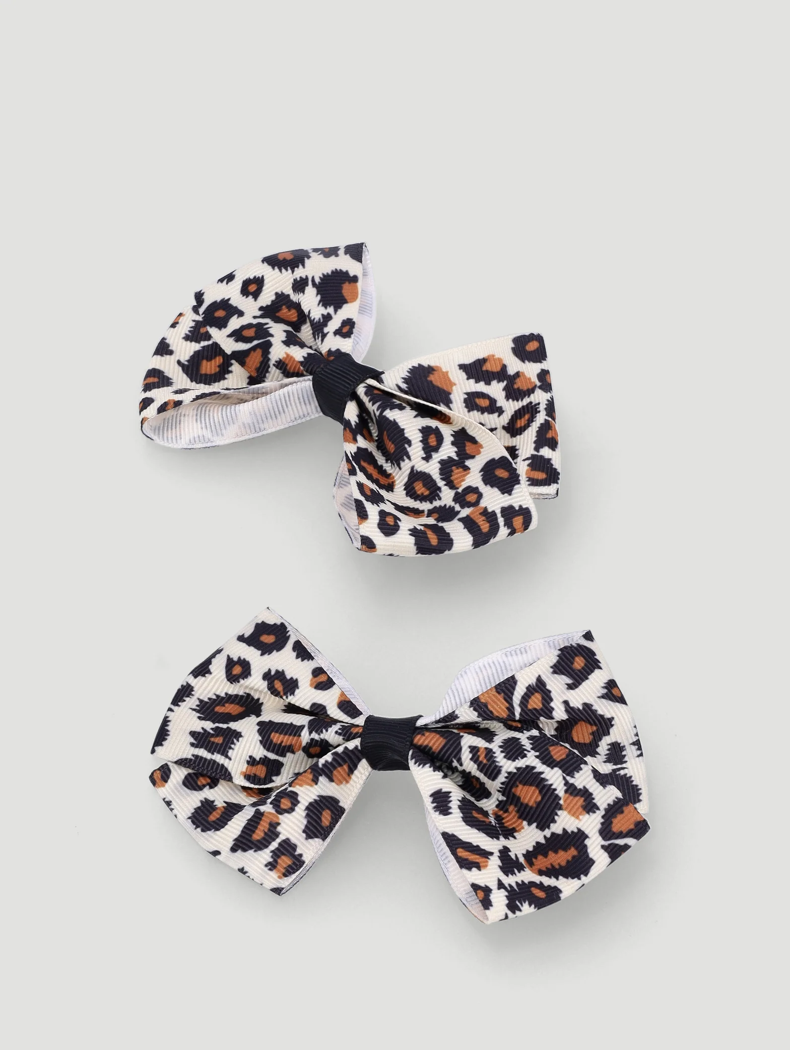 Pre-Girls 2 Pack Animal Print Bow Clips - Animal - Image 2