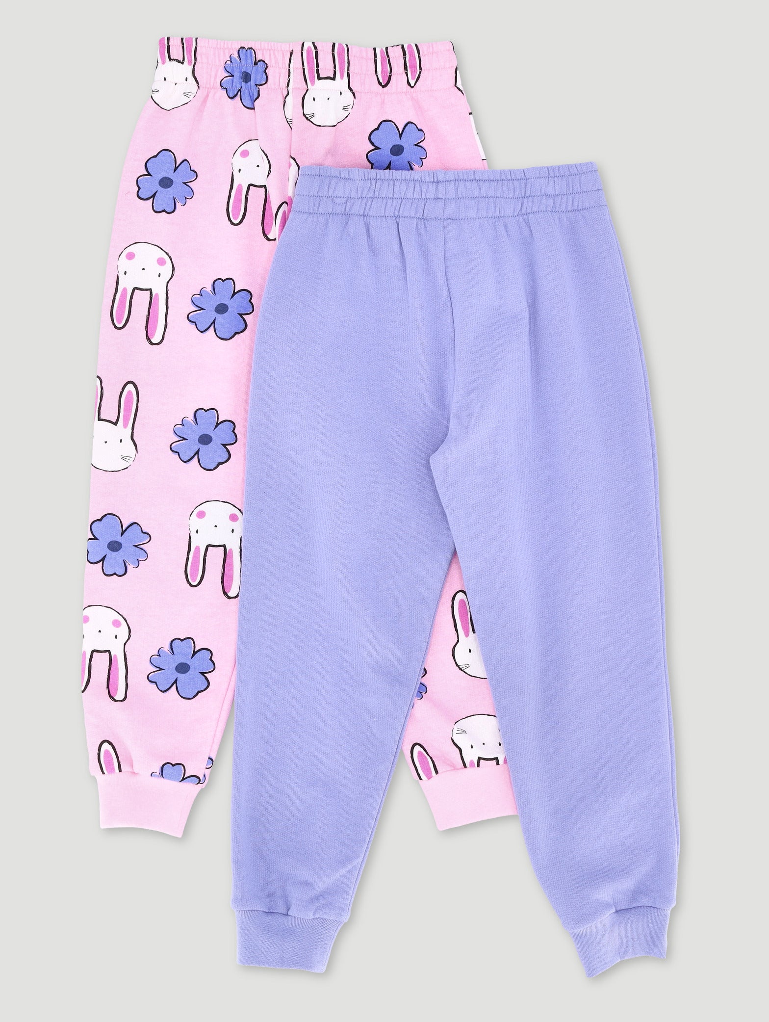Pre-Girls 2 Pack Bunny Print Jogger - Blue/Pink - Image 2