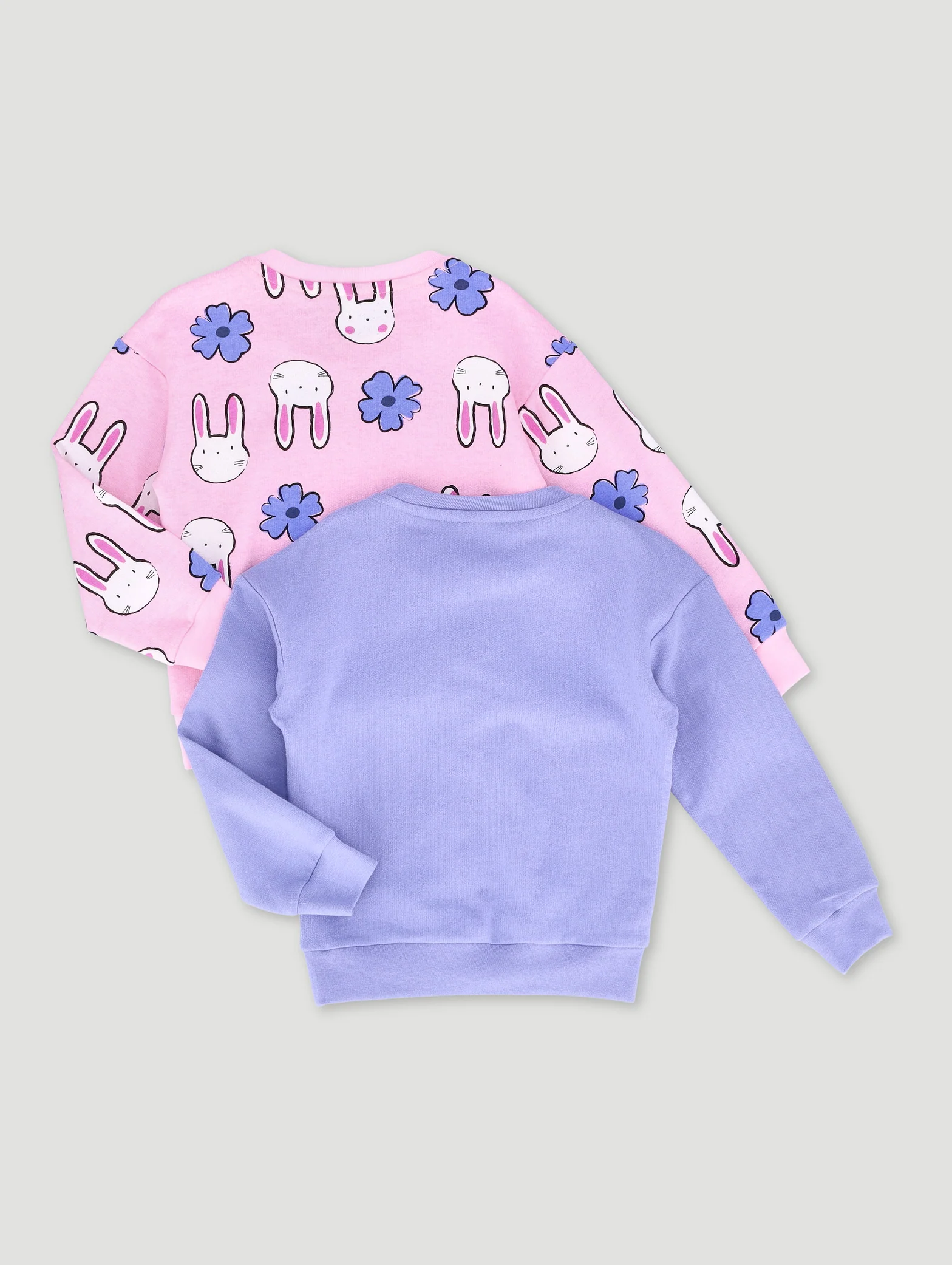 Pre-Girls 2 Pack Bunny Print Tracktop - Blue/Pink - Image 2