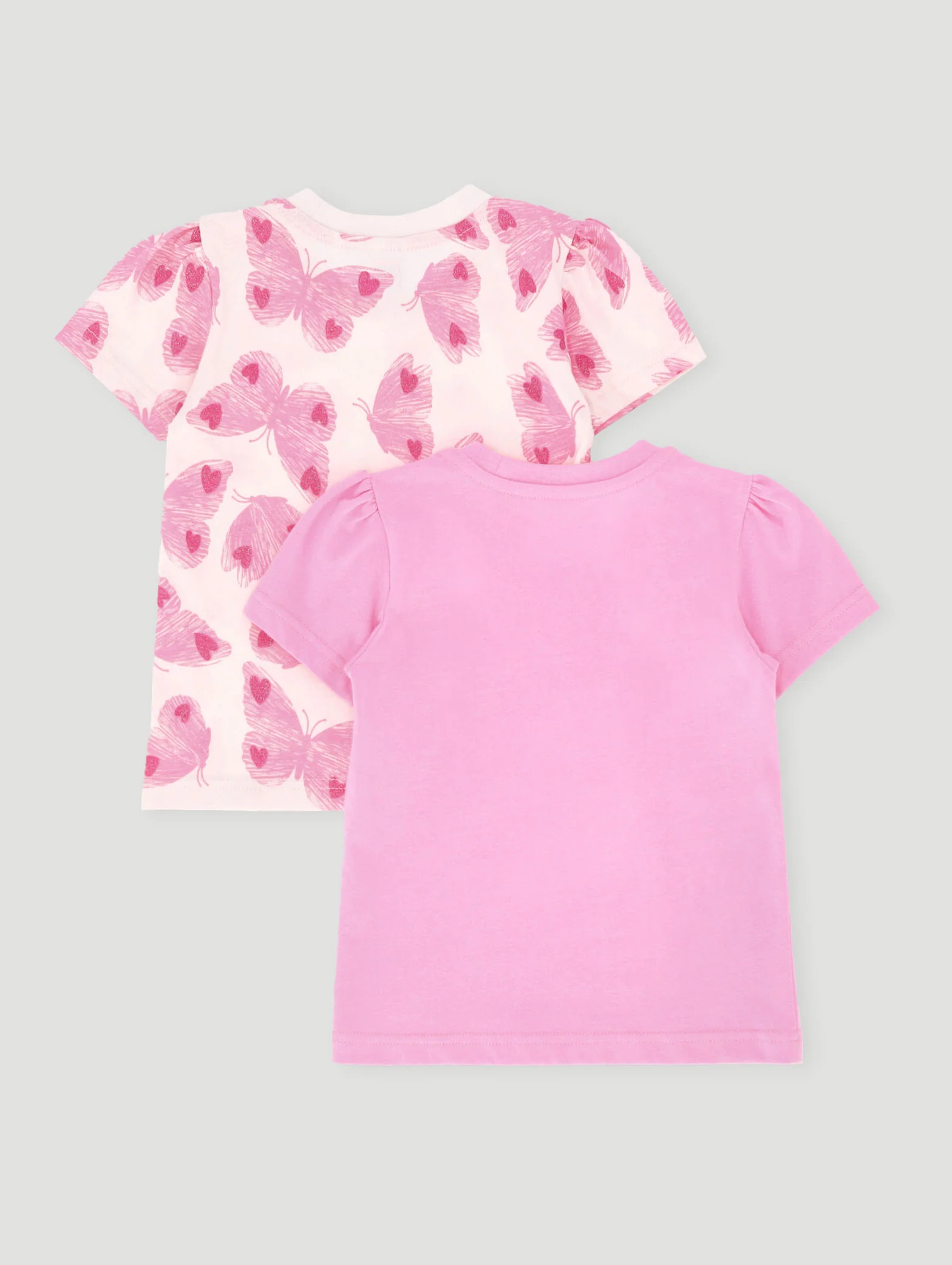 Pre-Girls 2 Pack Butterfly Tees - Pink - Image 2