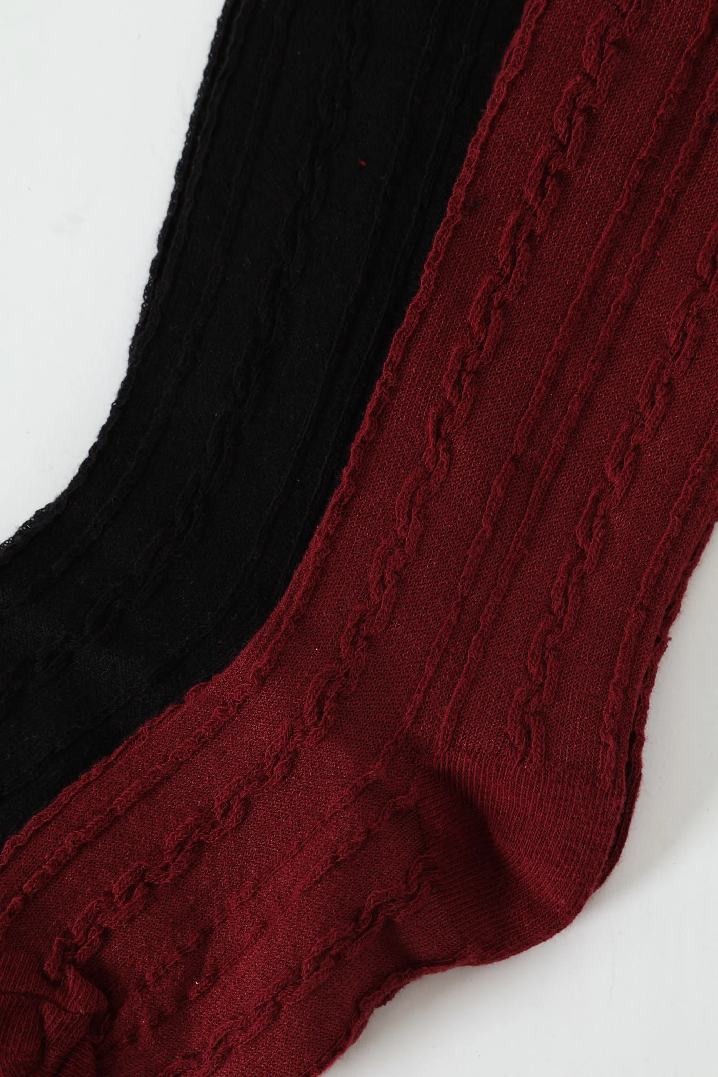 Pre-Girls 2 Pack Cable Knit Tights - Black - Image 2