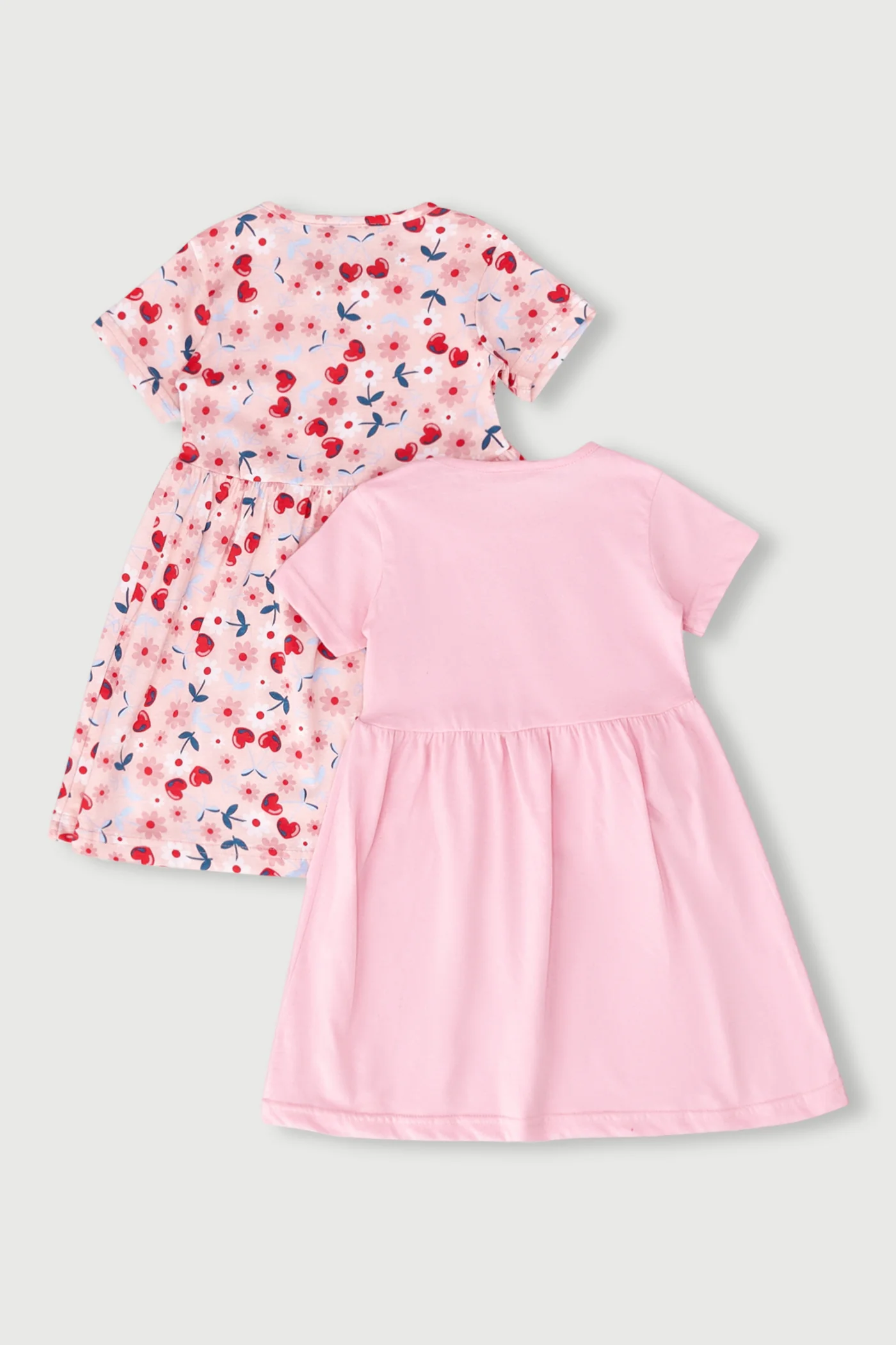 Pre-Girls 2 Pack Cherry Print Dress - Pink - Image 2