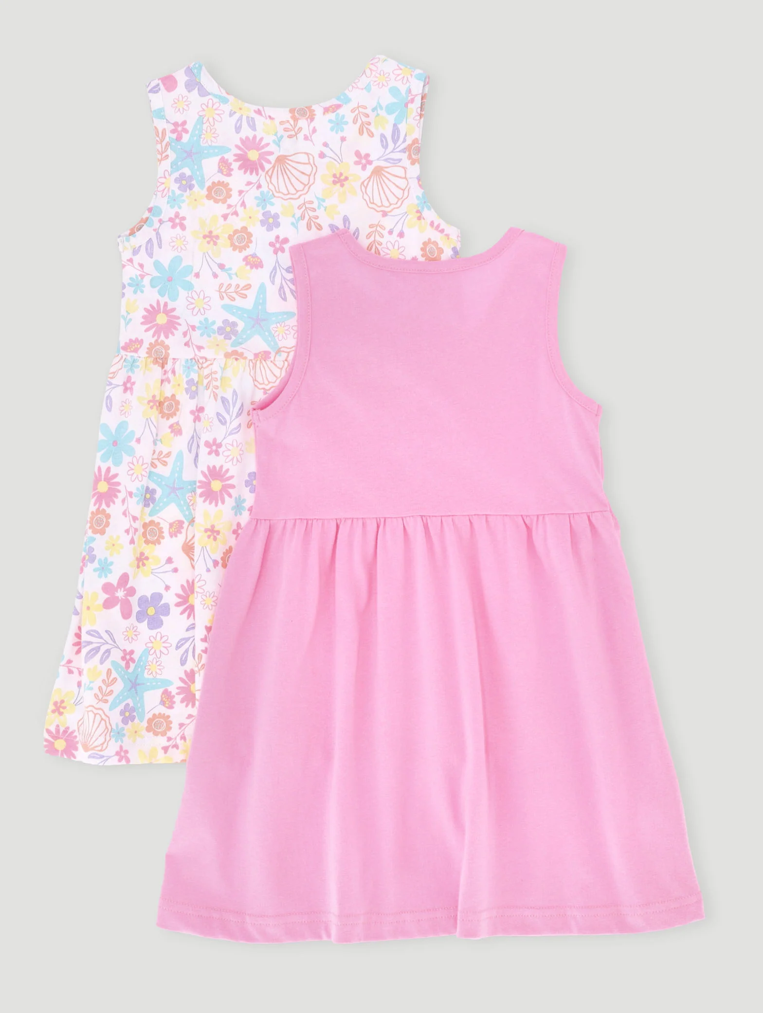 Pre-Girls 2 Pack Floral & Shell Print Dress - Multi - Image 2