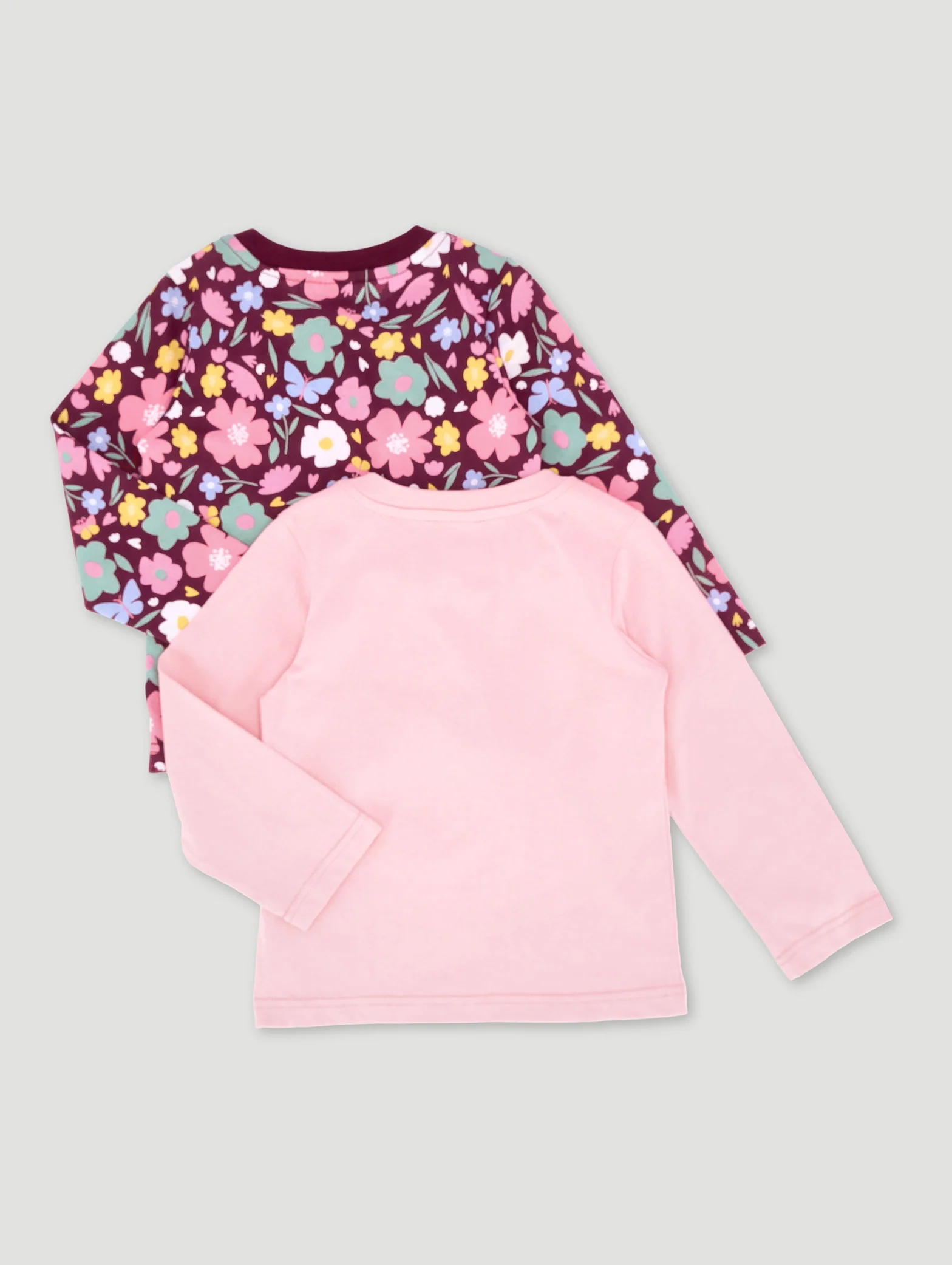 Pre-Girls 2 Pack Floral Print Tee - Burgundy - Image 2