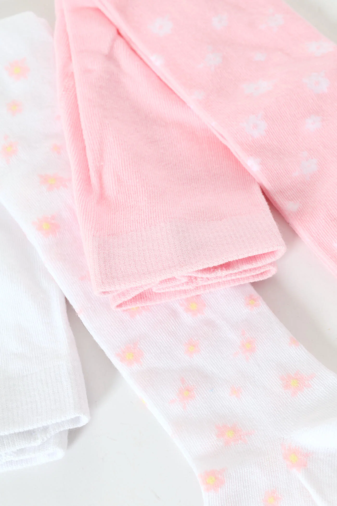 Pre-Girls 2 Pack Floral Tights - Pink - Image 2