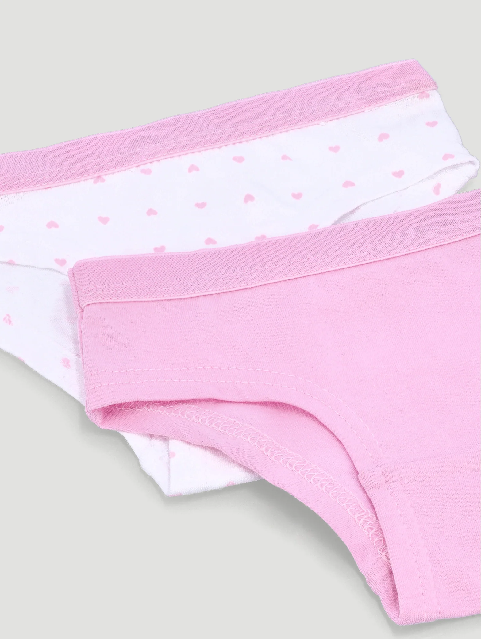 Pre-Girls 2 Pack Hearts Cotton Boyleg Panties - Pink - Image 2