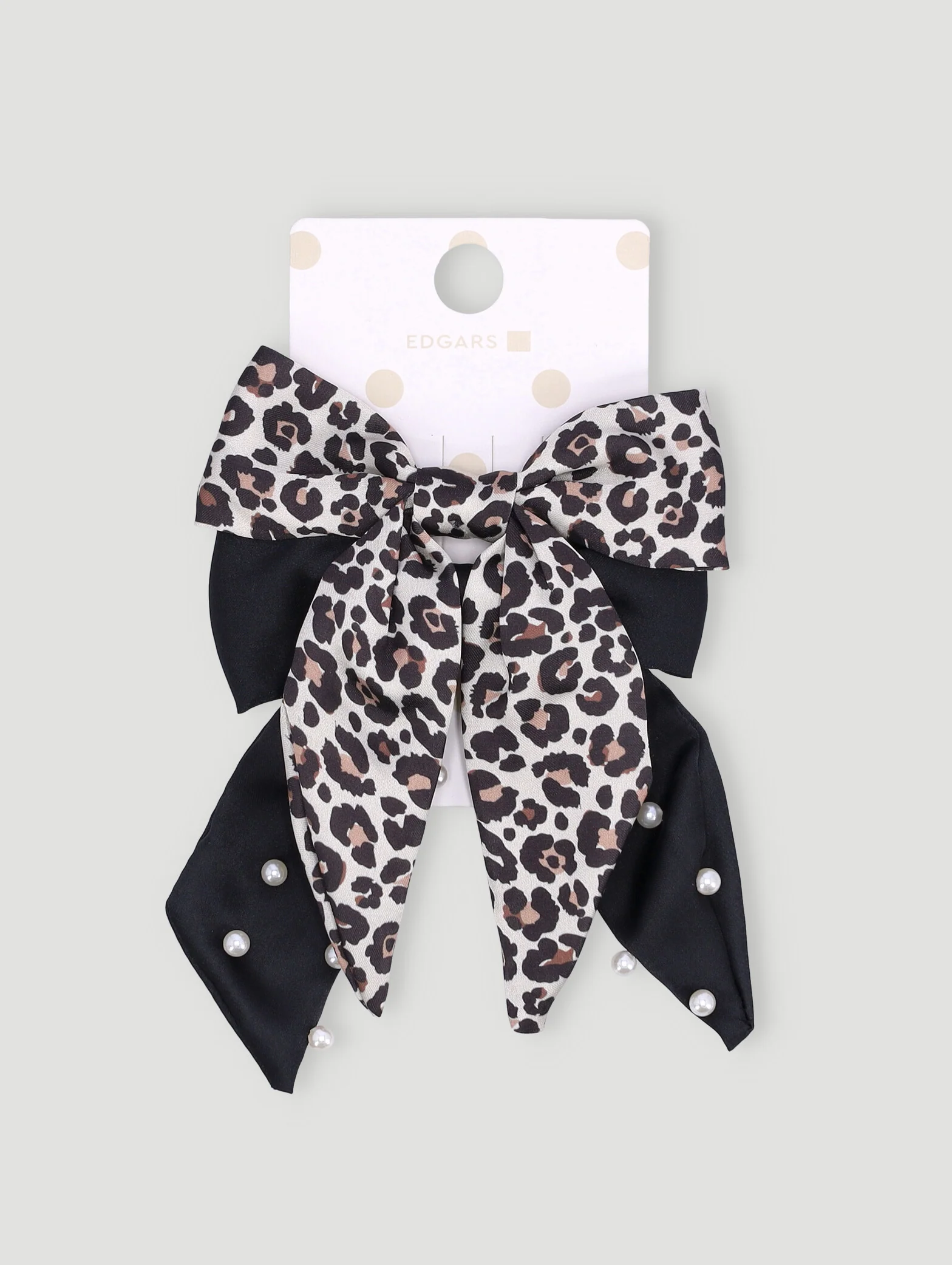 Pre-Girls 2 Pack Leopard Print & Black Bow Set - Multi - Image 3