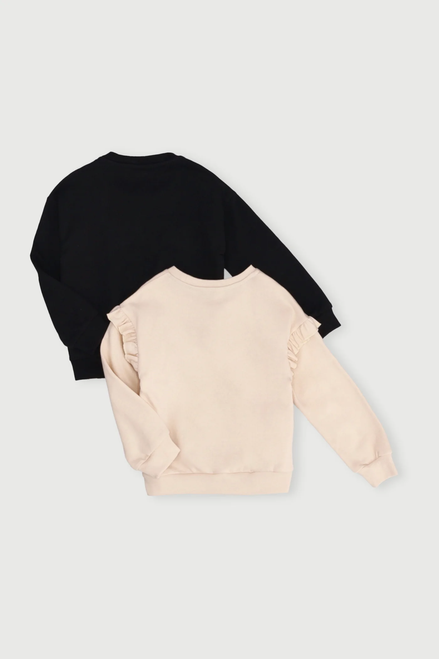 Pre-Girls 2 Pack Lil Diva Fleece Tops - Stone/Black - Image 2