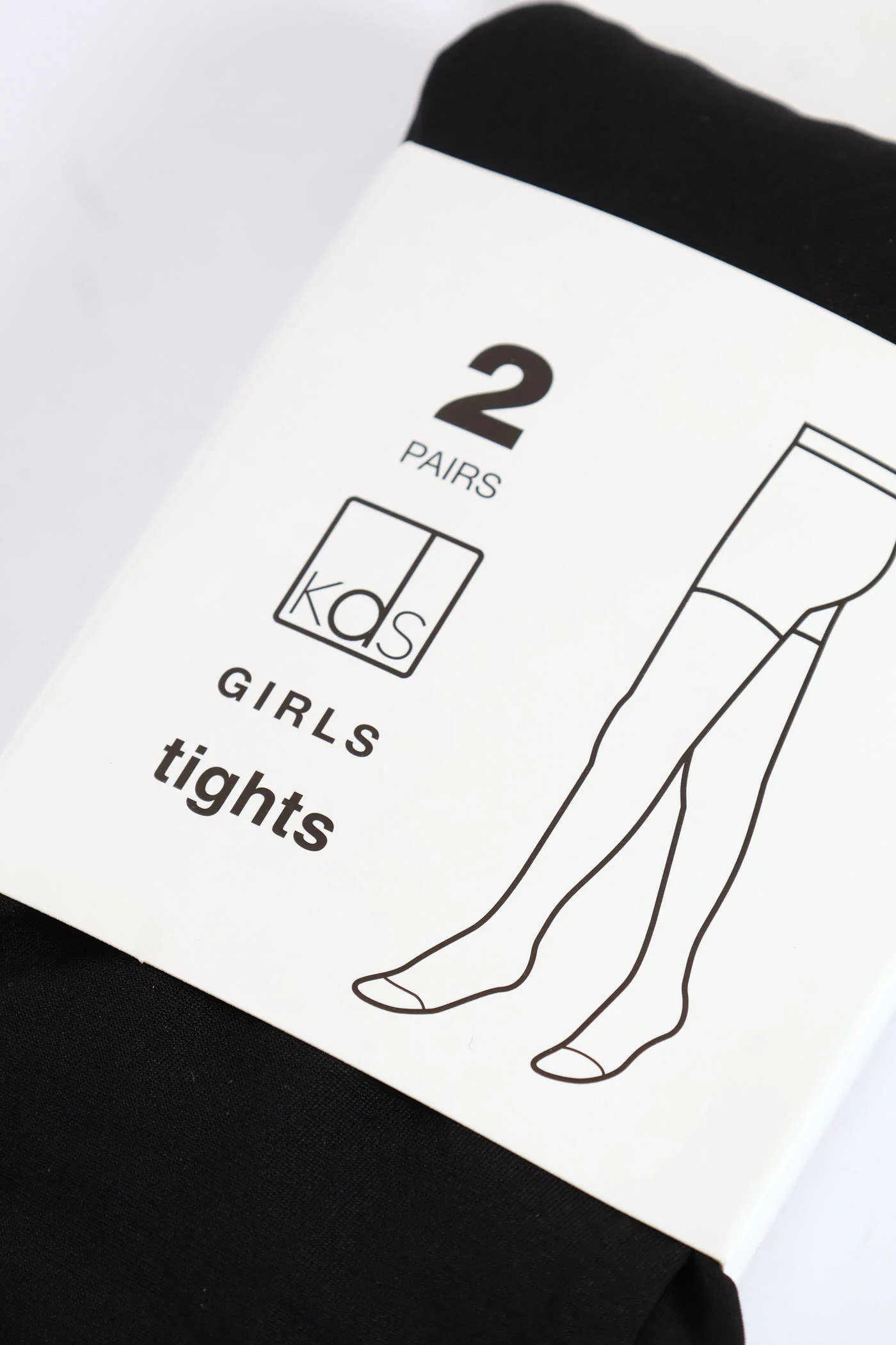 Pre-Girls 2 Pack Opaque Tights - Black - Image 3