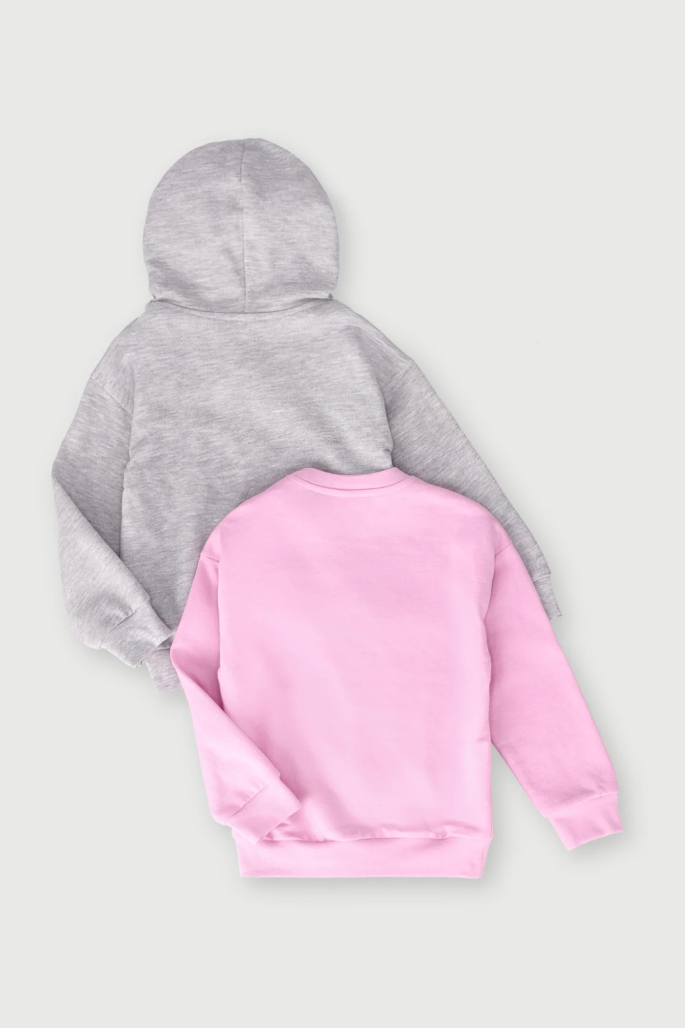 Pre-Girls 2 Pack Plain Pink And Grey Melange Track Top  - Grey - Image 2