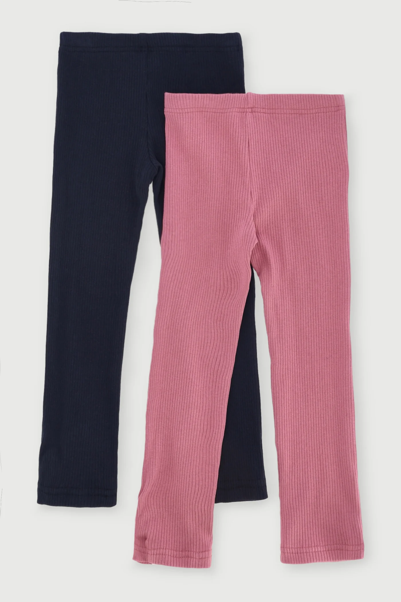 Pre-Girls 2 Pack Rib Legging - Black/Mauve - Image 2