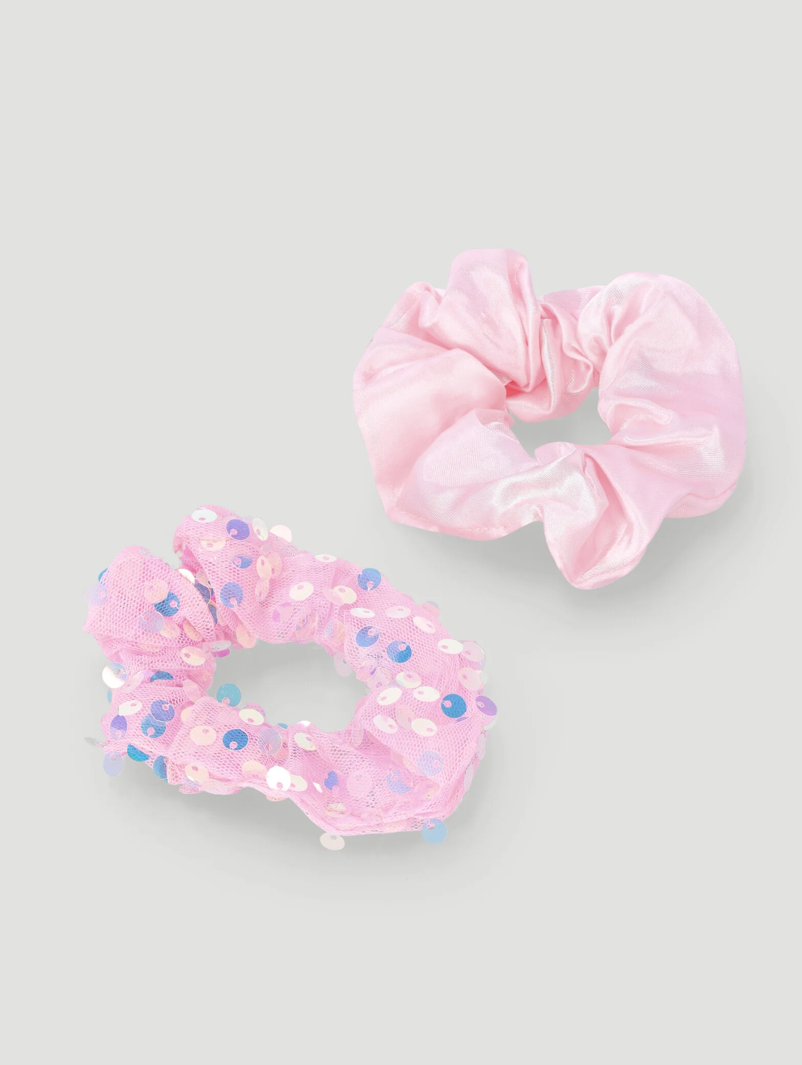 Pre-Girls 2 Pack Star Sequin Scrunchies - Pink - Image 2