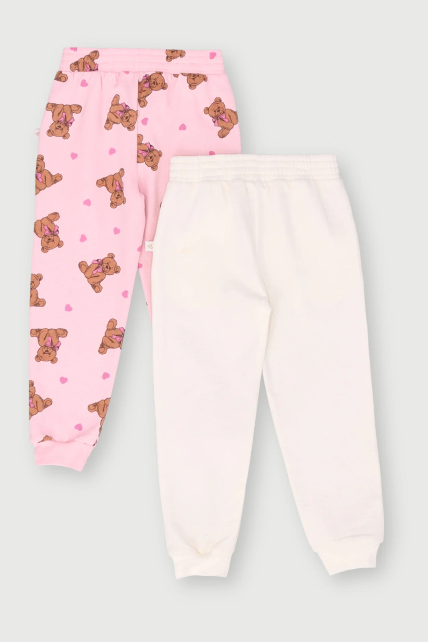 Pre-Girls 2 Pack Teddy Jogger - Pink - Image 2