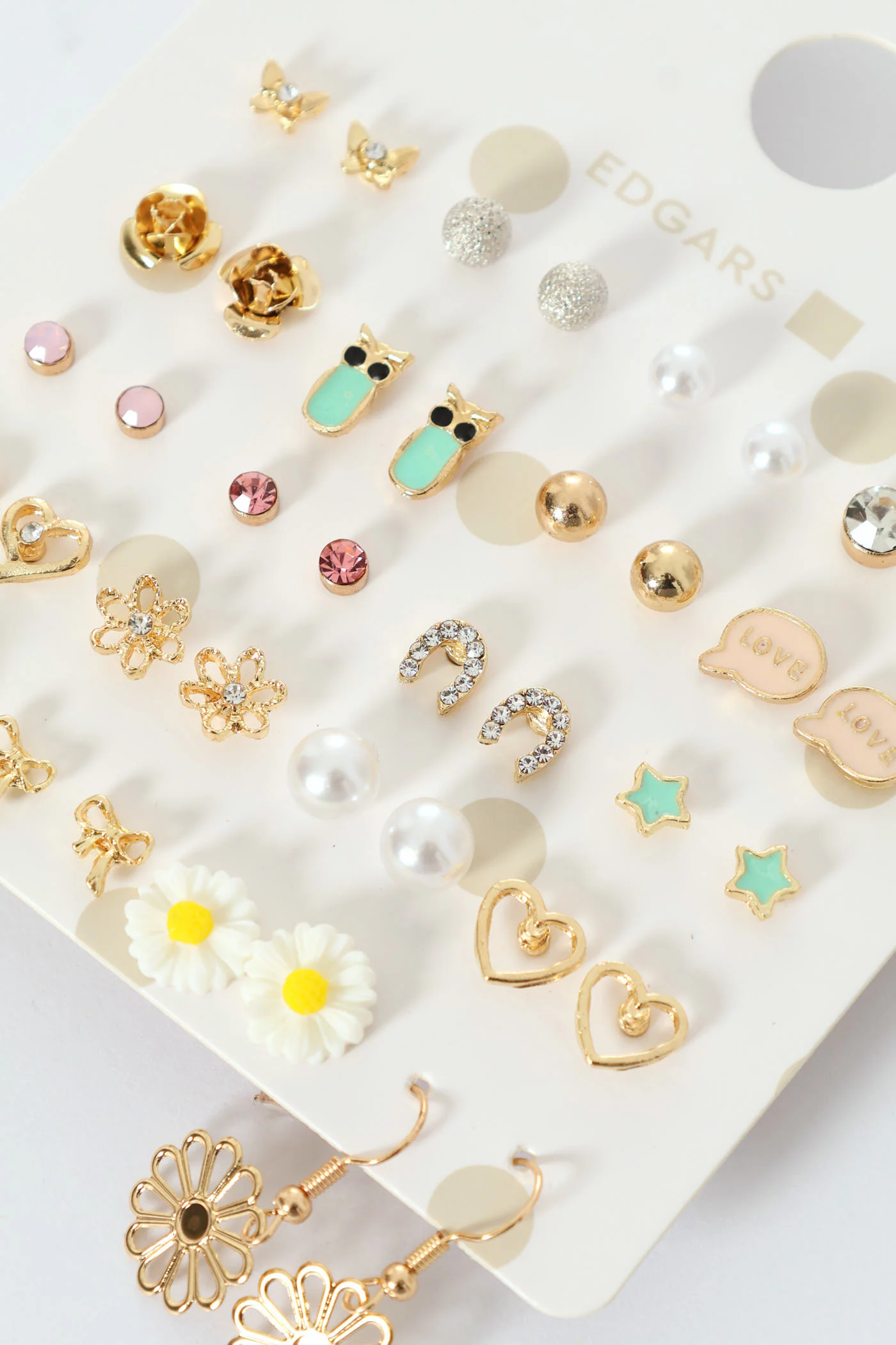Pre-Girls 20 Pack Flower Earrings - Image 2