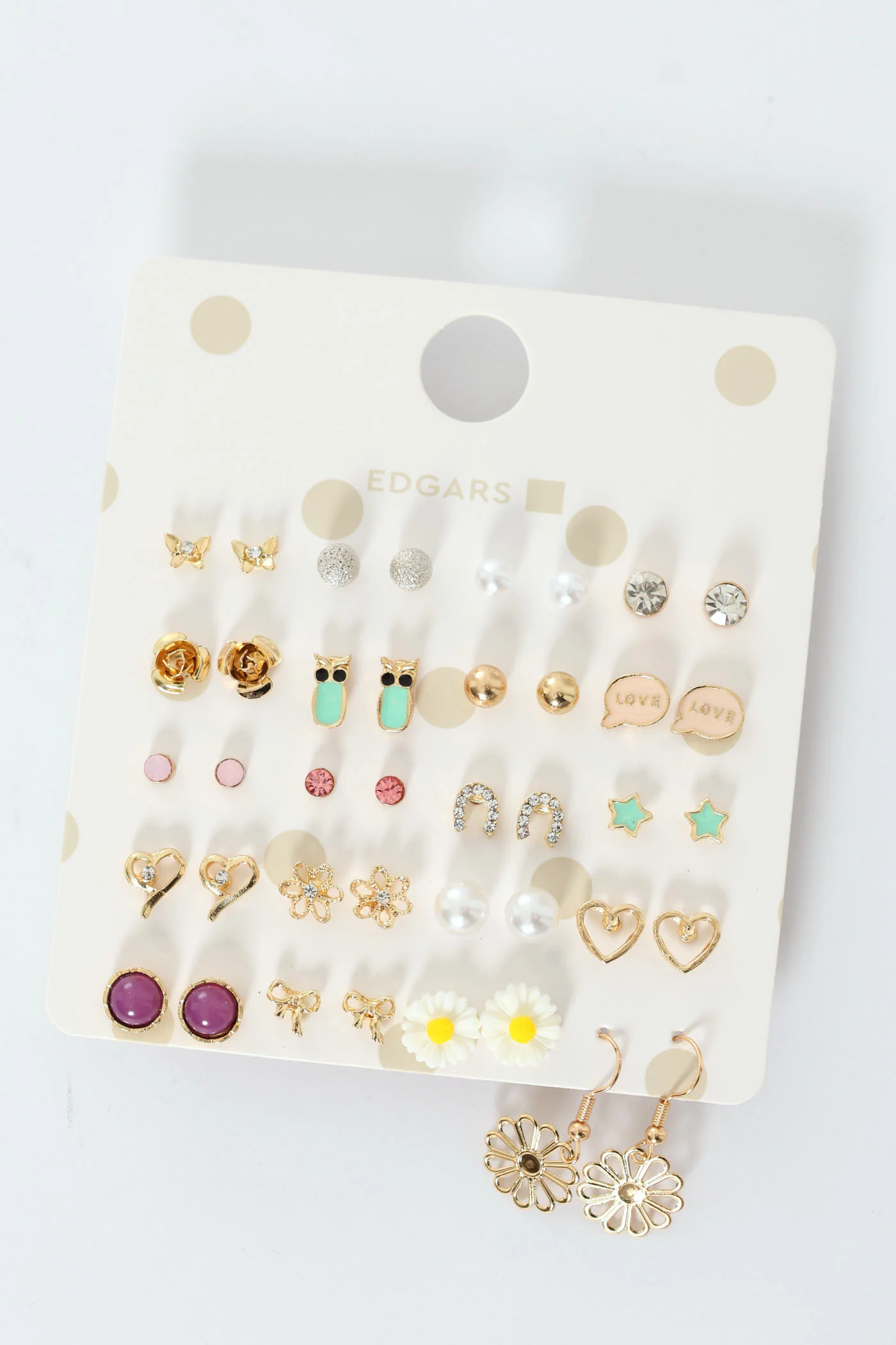 Pre-Girls 20 Pack Flower Earrings - Image 3